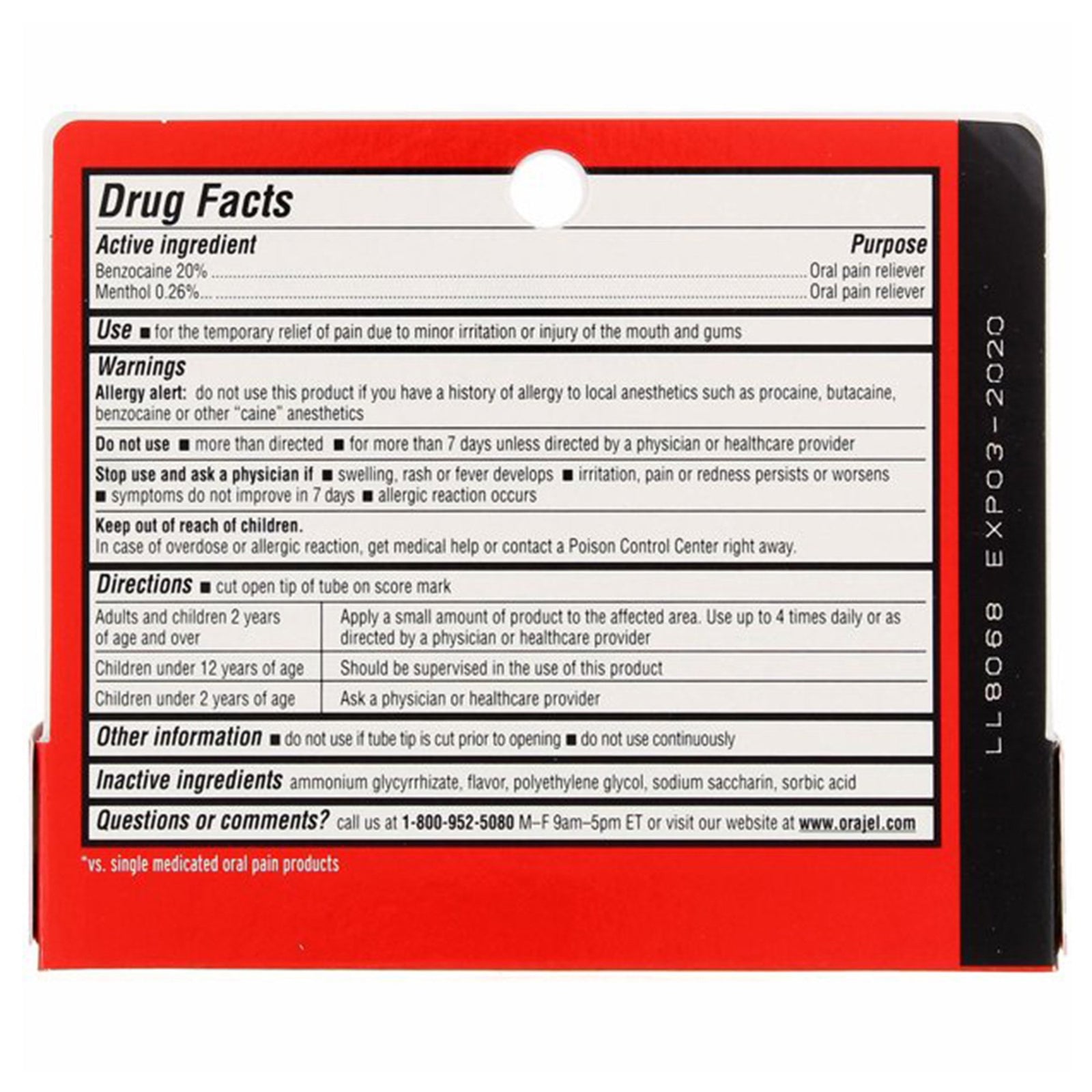 Orajel Instant Pain Relief For Toothache