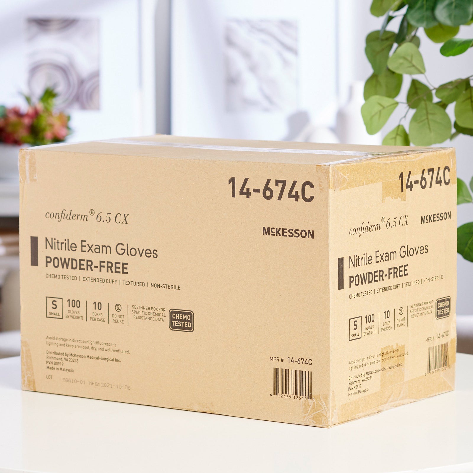 McKesson Confiderm 6.5CX Extended Cuff Nitrile Extended Cuff Length Exam Glove