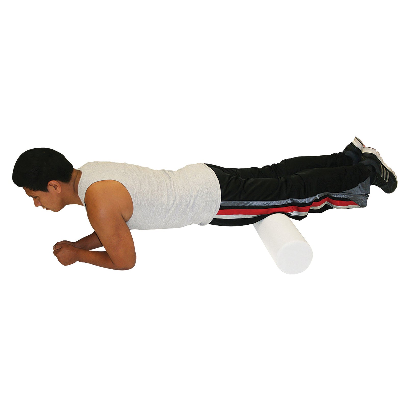 CanDo Round Foam Roller, 6x36in, White Polyethylene