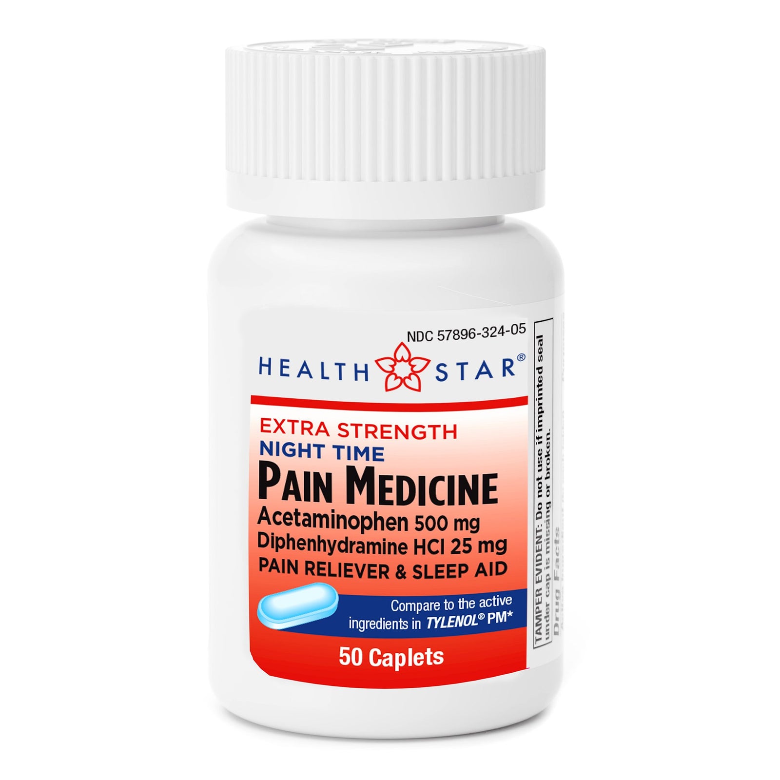 Nightime Pain / Allergy Relief 500 Mg Strength Acetaminophen / Diphenhydramine Hcl Capsule 100 Per Bottle