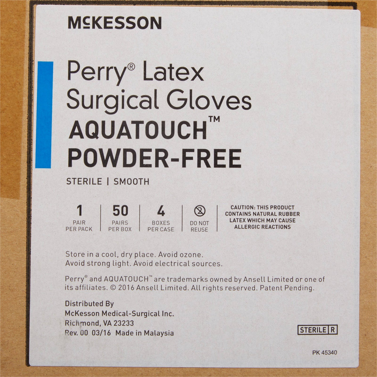 McKesson Perry Performance Plus AquaTouch Surgical Glove