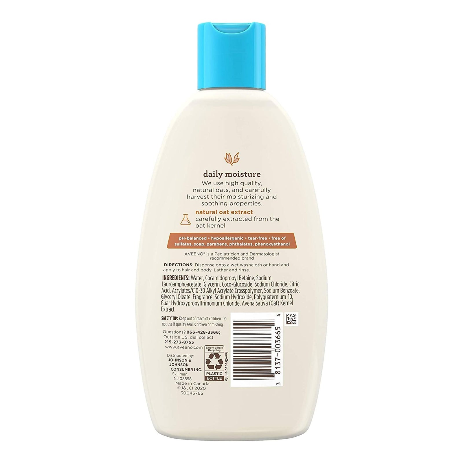 Aveeno, Daily Moisture Wash/Shampoo Baby 8Oz