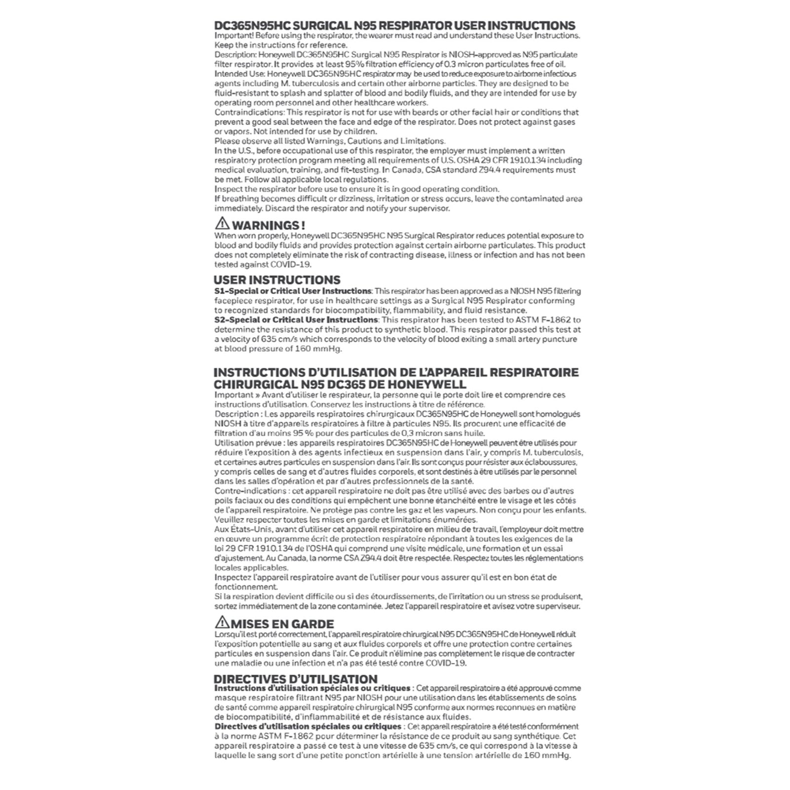 Honeywell DC365 Particulate Respirator Mask