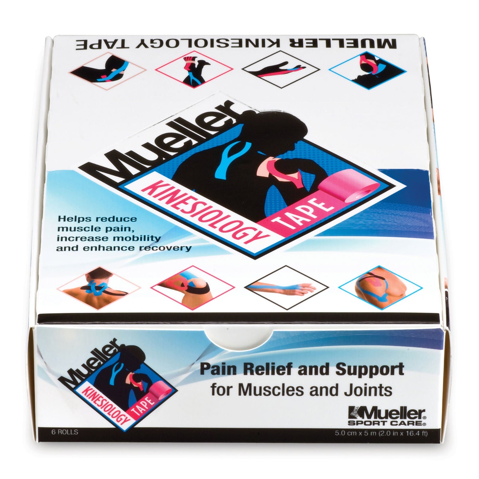 Mueller Kinesiology Tape, Black, 2 in x 16.4 ft