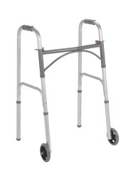 Folding Walker Adjustable Height Steel Frame 350 Lbs. Weight Capacity 25 To 32 Inch Height