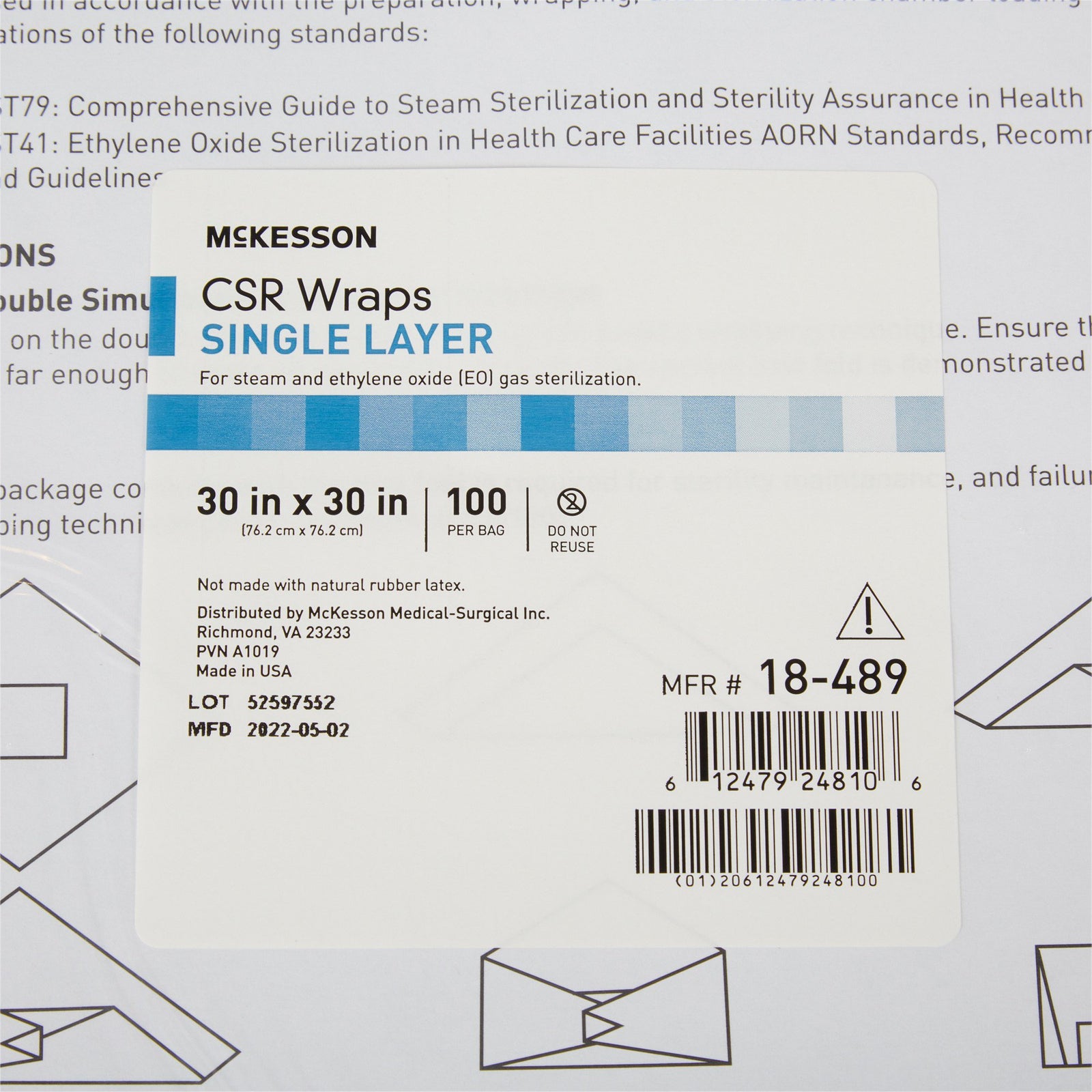 McKesson Single Layer Sterilization Wrap