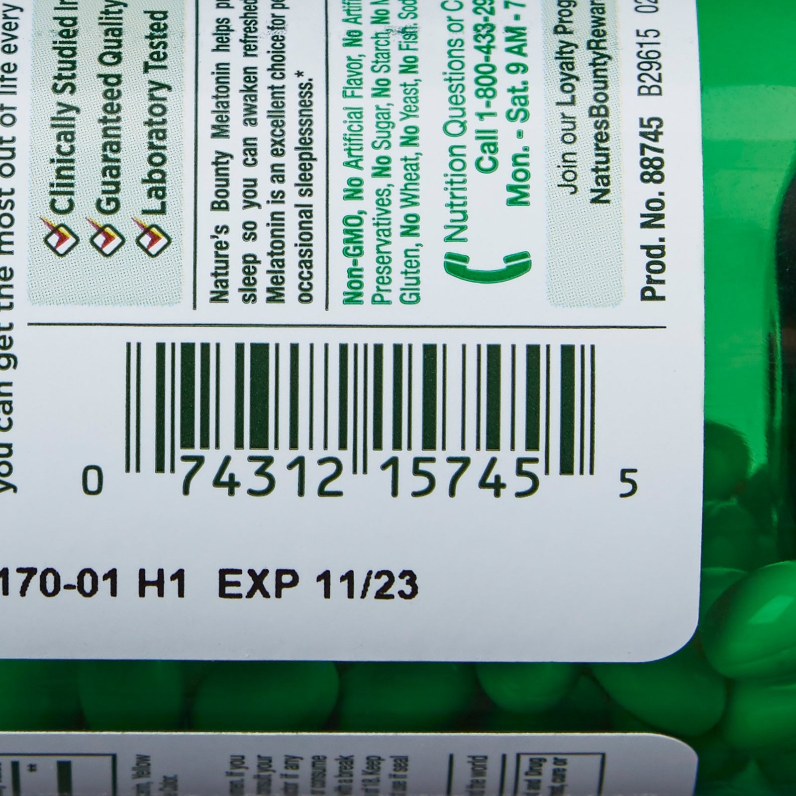 US Nutrition Natures Bounty Melatonin Sleep Health Supplement