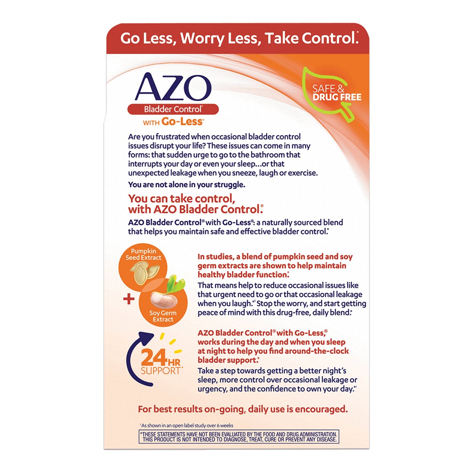 AZO Bladder Control with Go-Less Capsules, Pumpkin Seed, Soy Germ