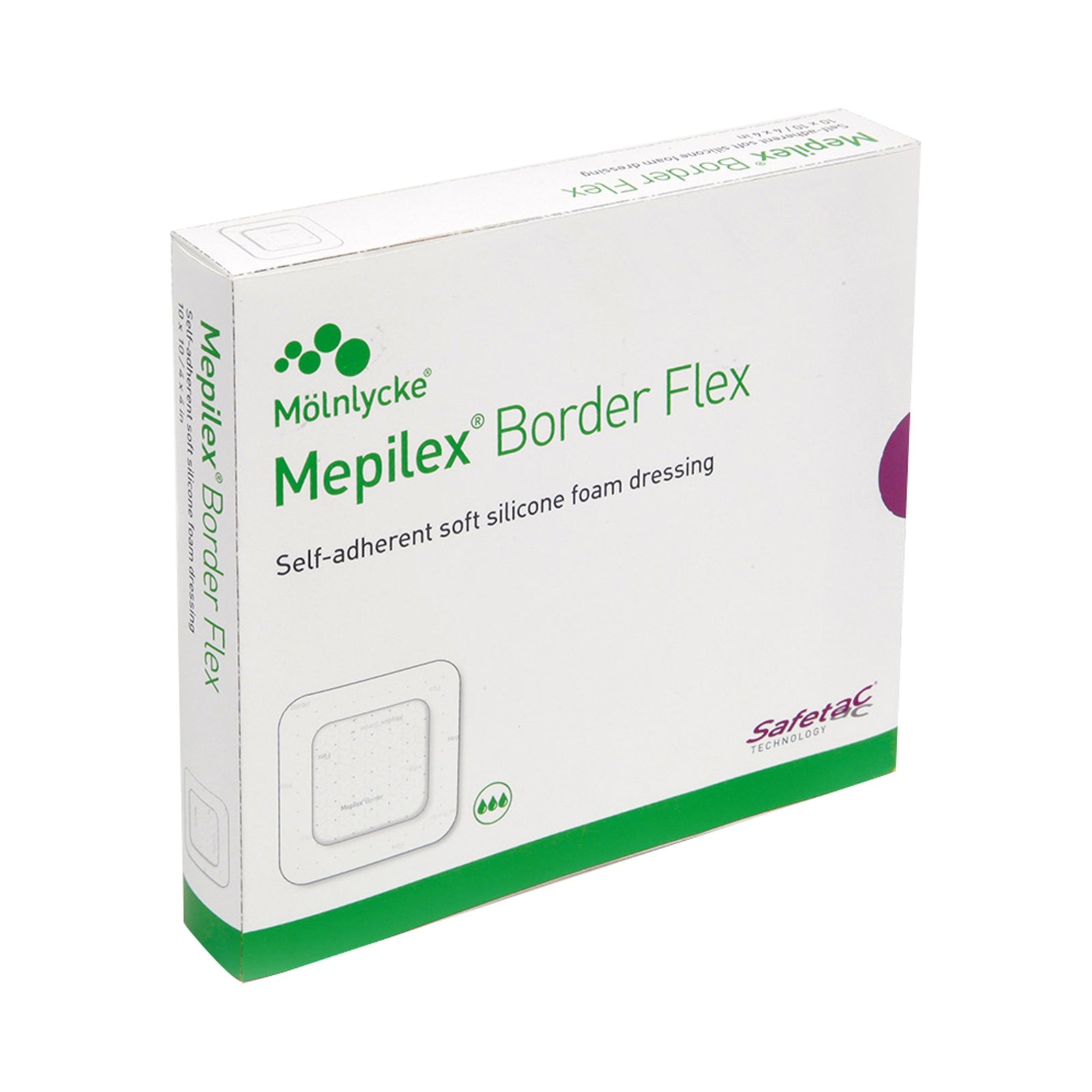 Molnlycke Mepilex Border Flex Self-Adherent Soft Silicone Foam Dressing