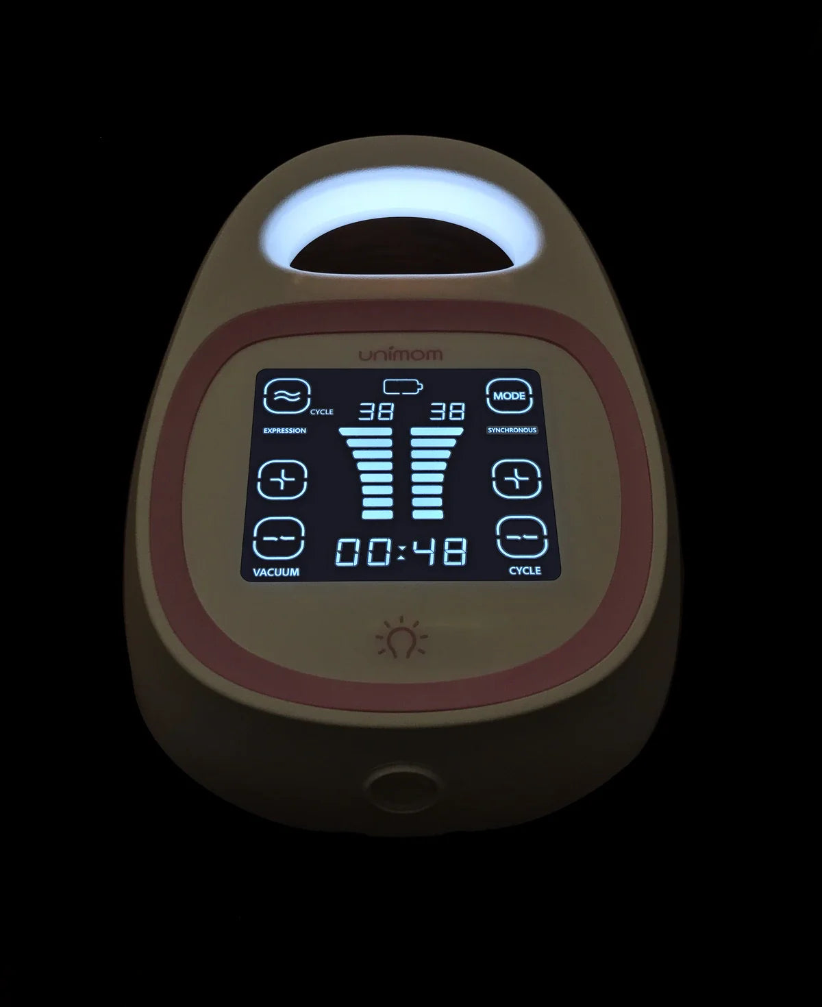 Unimom Opera night pumping with backlit LCD display