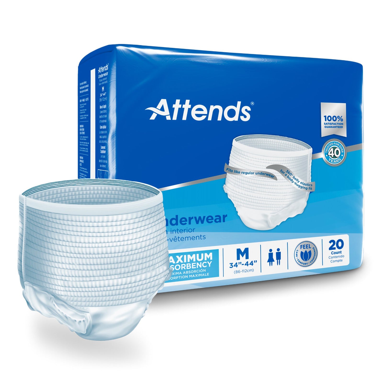 Attends Unisex Adult Absorbent Underwear