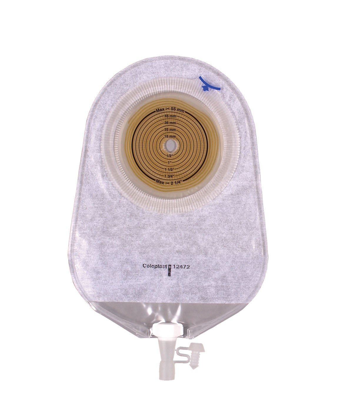 Assura Urostomy Pouch System 10-3/4" with Stoma Range 3/8-2 1/4" Flat/Convex Pre-cut/Trim-to-fit