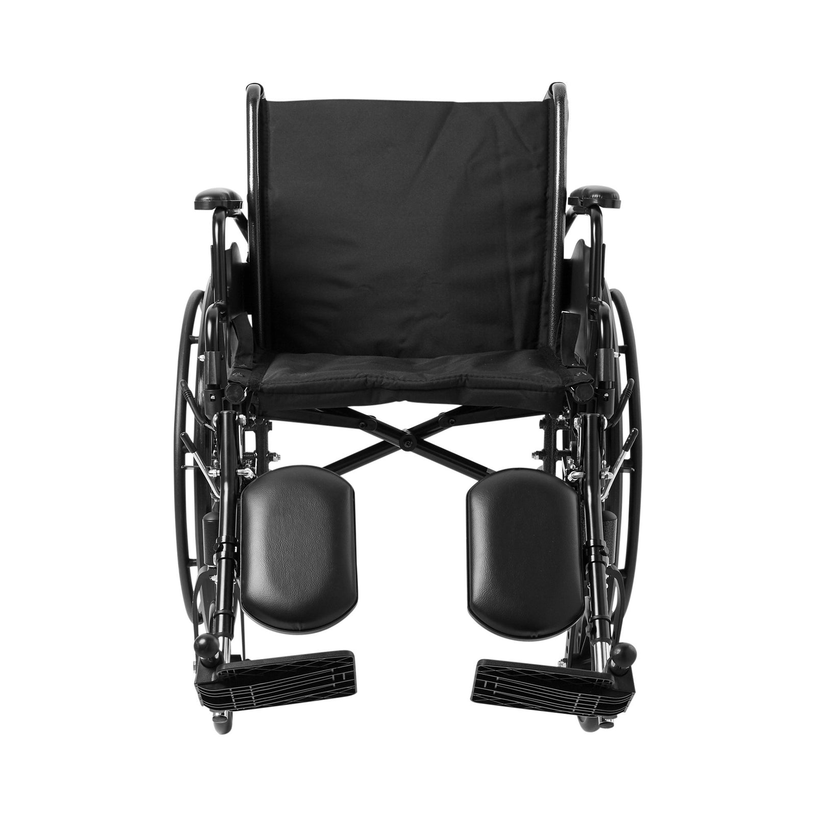 McKesson Lightweight Wheelchair Dual Axle (18" & 20" Seat Widths) w/ Swing-Away Footrest/Elevating Legrest, Black Upholstery, 300 lbs. Weight Capacity