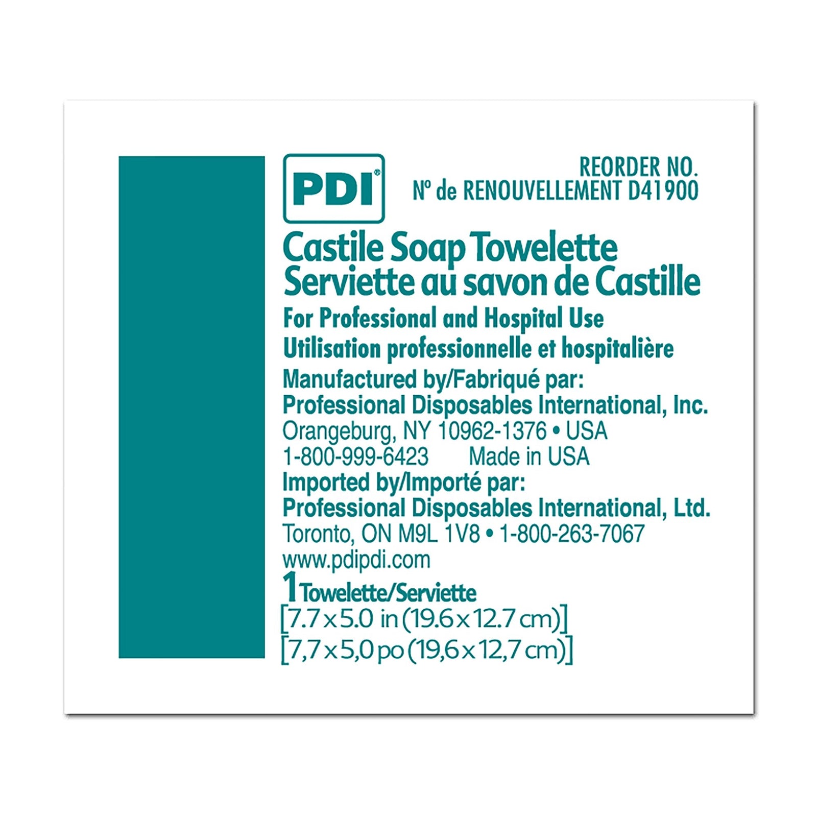 PDI Castile Soap Personal Wipe