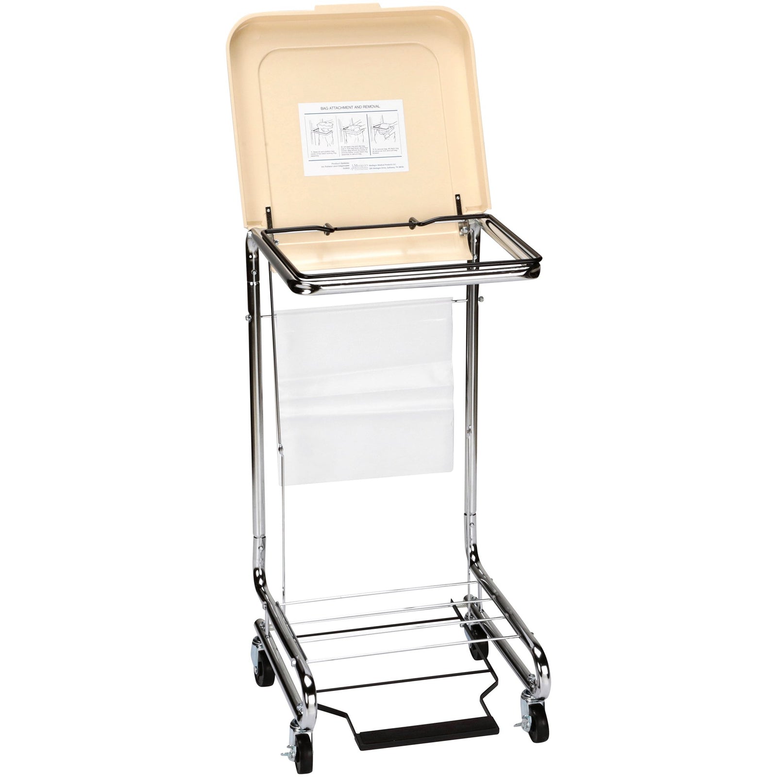 McKesson 30-33 Gal. Self-Closing Hamper Stand with Foot Pedal