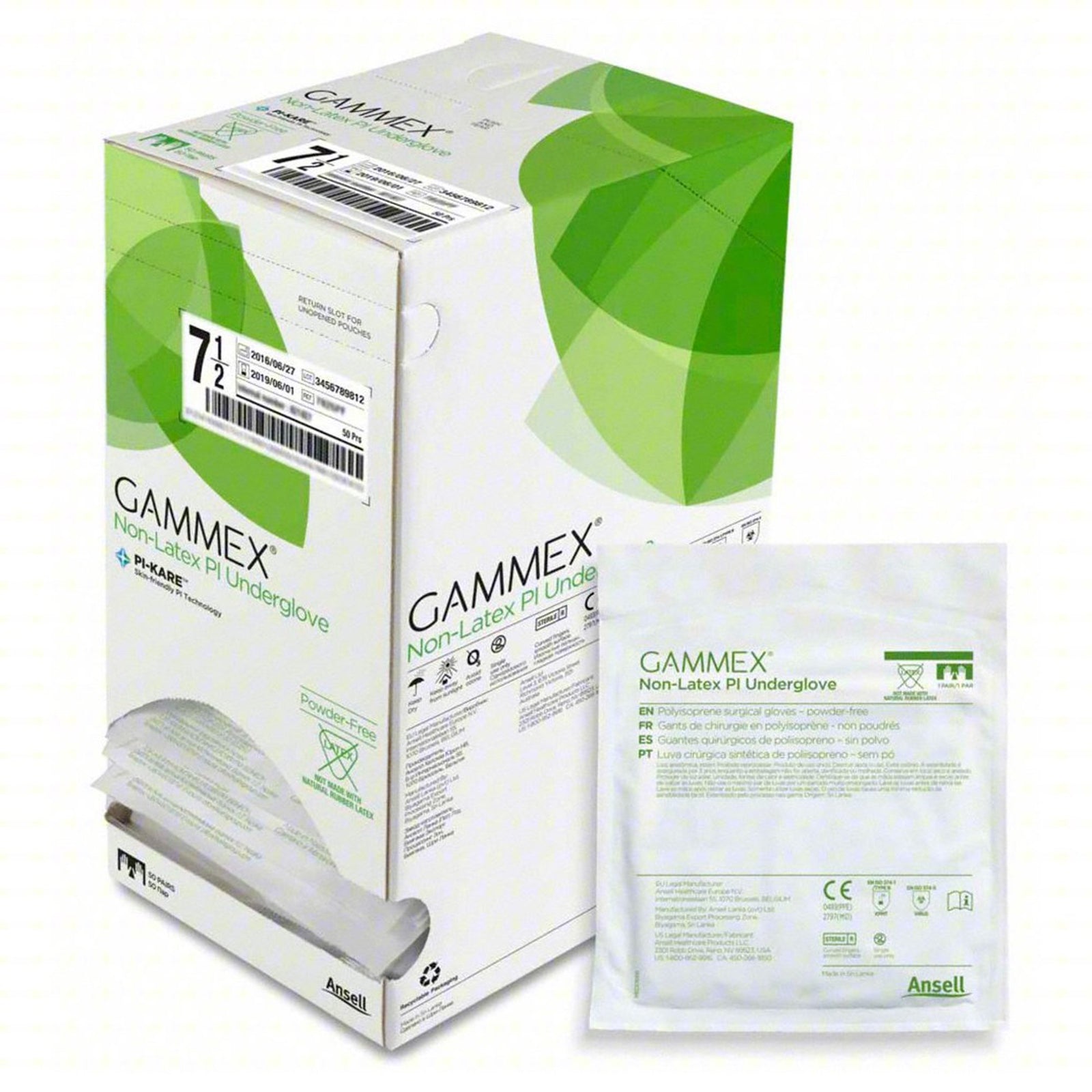 GAMMEX Non-Latex PI Underglove Polyisoprene Standard Cuff Length Surgical Glove