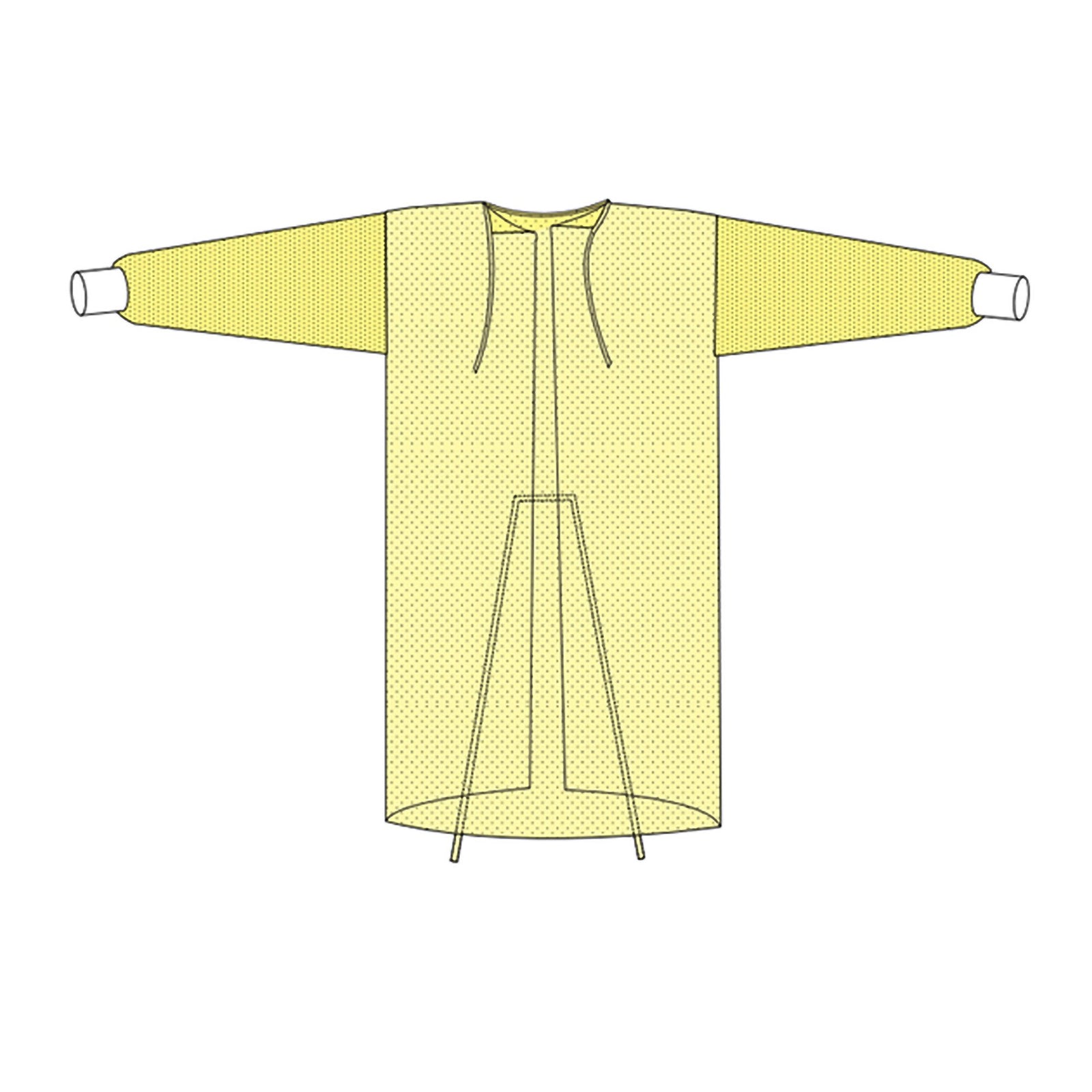 Protective Procedure Gown Large Yellow Nonsterile Not Rated Disposable