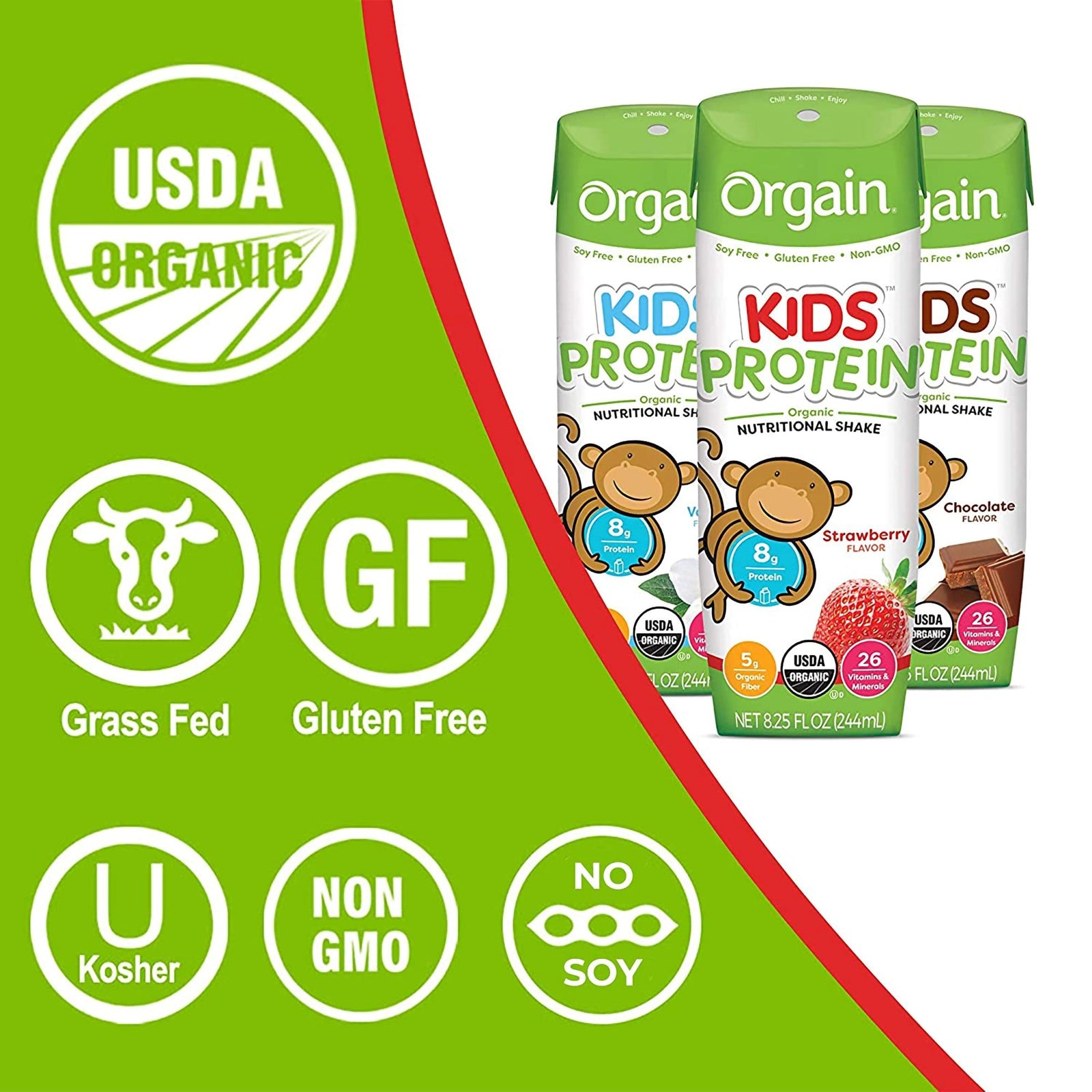 Orgain Kids Protein Organic Nutritional Shake Pediatric Oral Supplemen