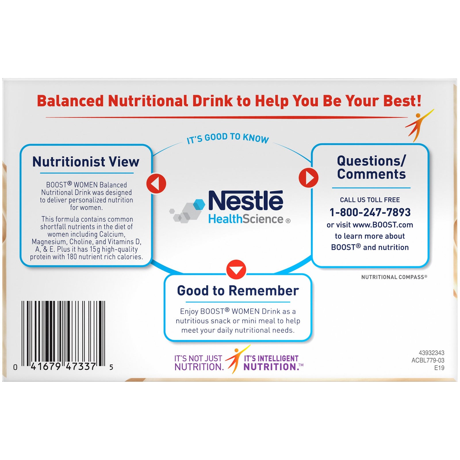 Nestle Healthcare Nutrition Boost Women, Oral Supplement, Very Vanilla Flavor