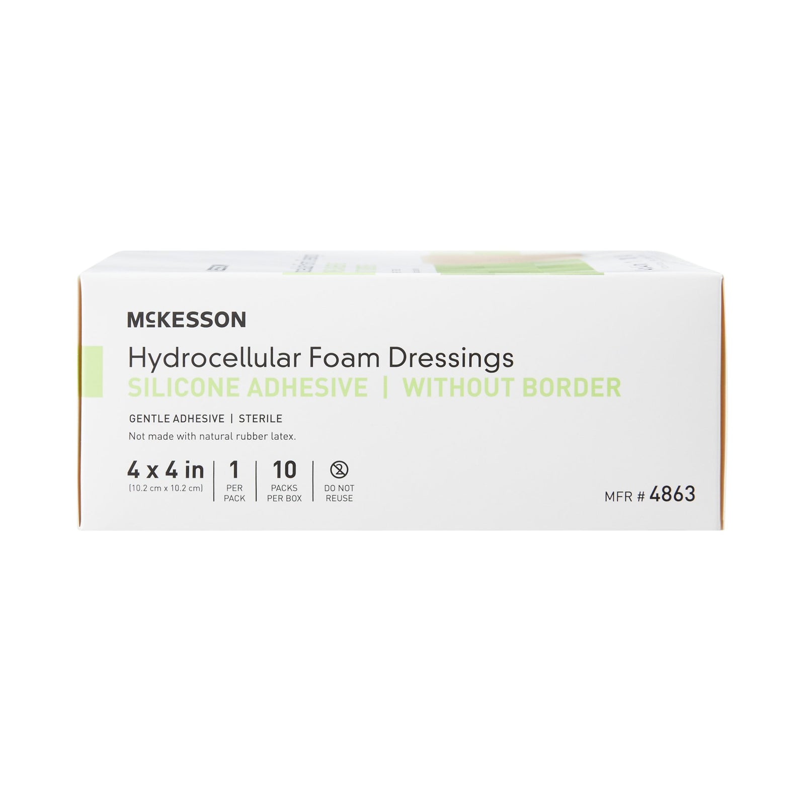 McKesson Hydrocellular Foam Dressings Silicone Adhesive Without Border