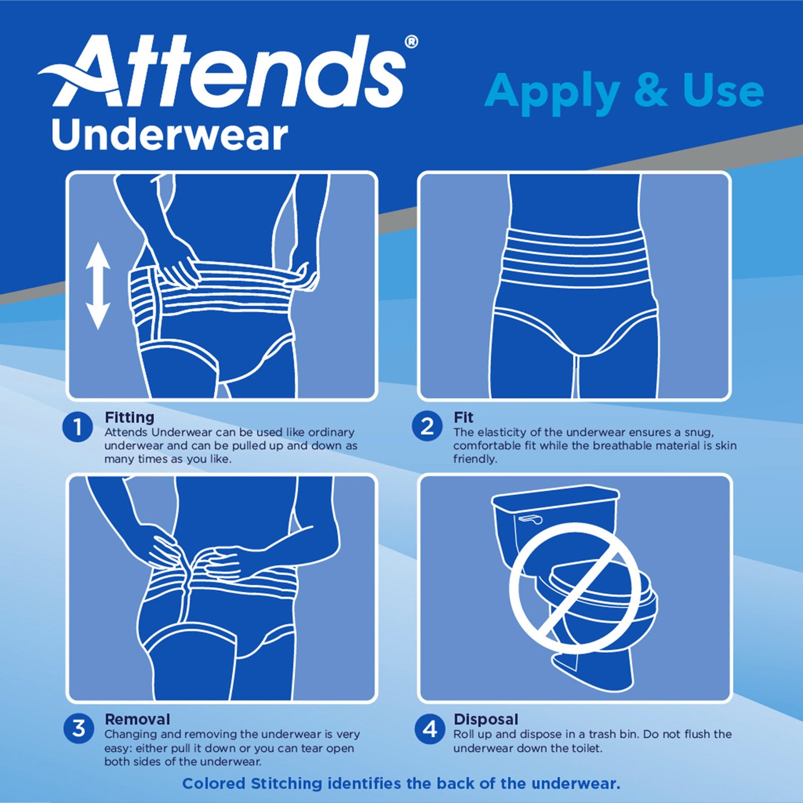 Attends Unisex Adult Absorbent Underwear