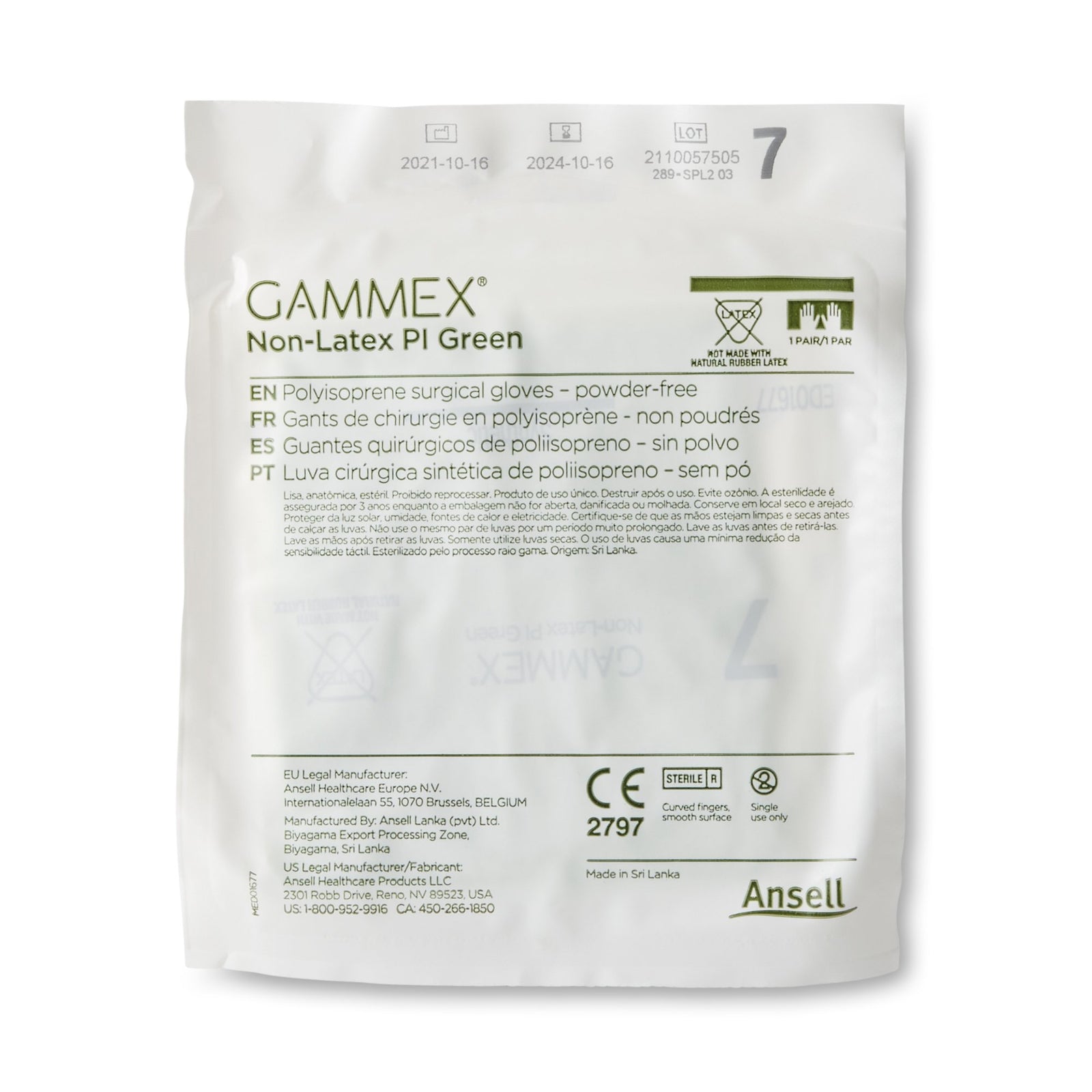 GAMMEX NonLatex PI Green Surgical Glove