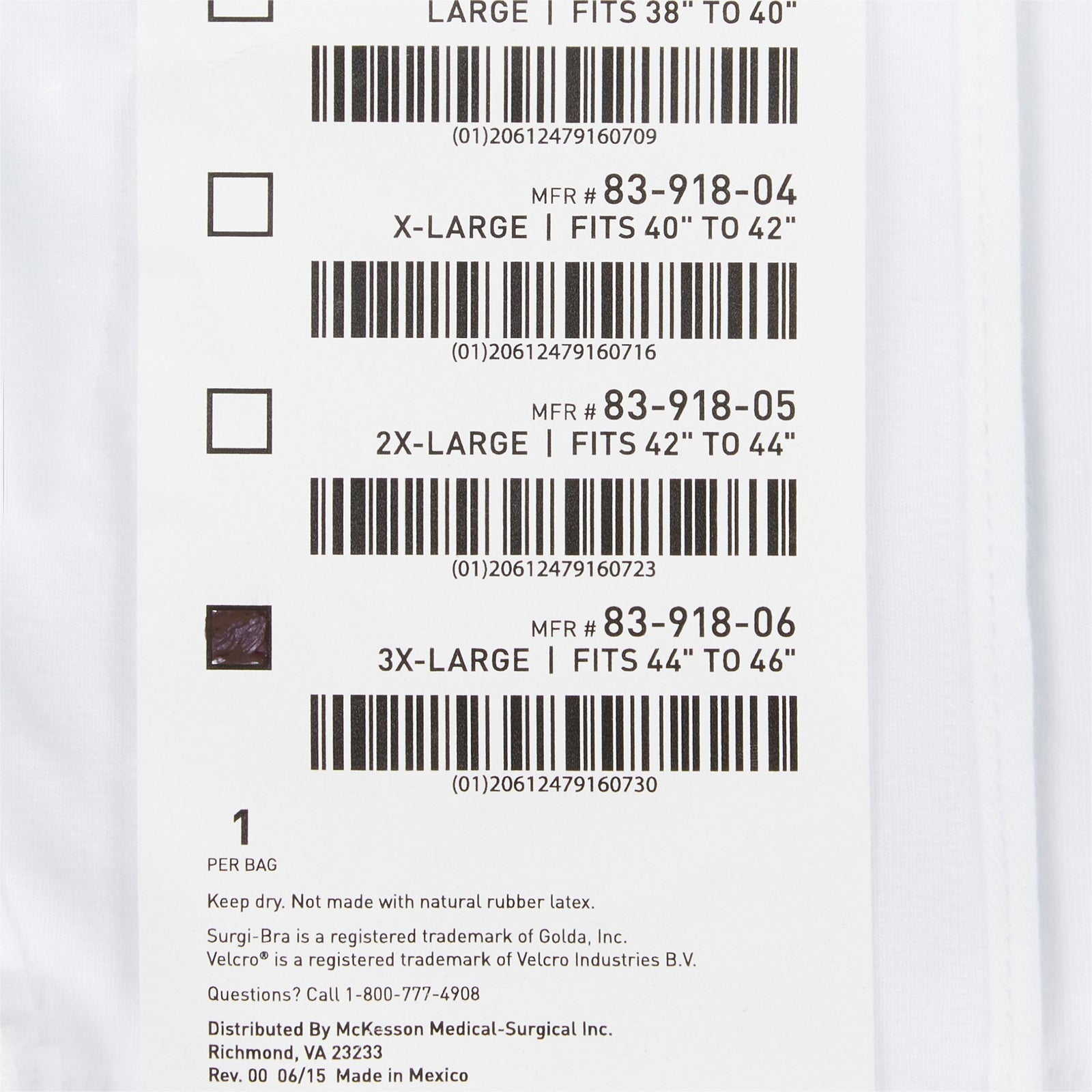 McKesson Post-Surgical Bra