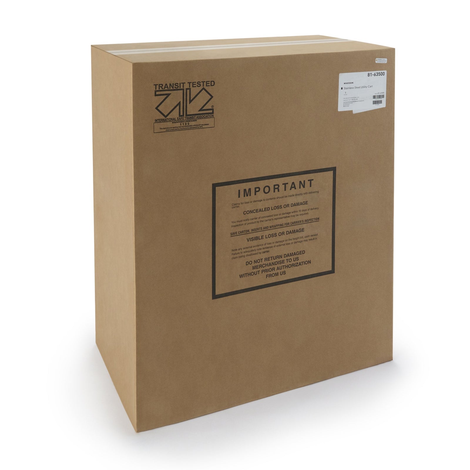 Utility Cart, McKesson 32.63" SS, 15.5"x24