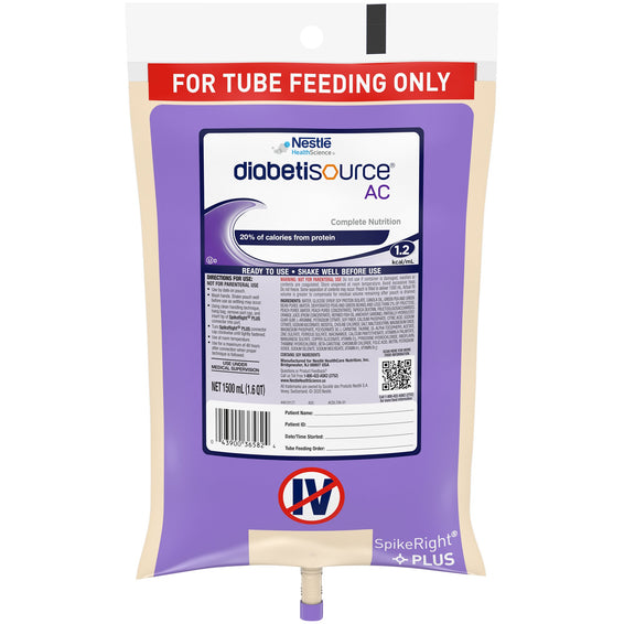 Nestle Diabetisource AC Tube Feeding Formula Ready to Hang