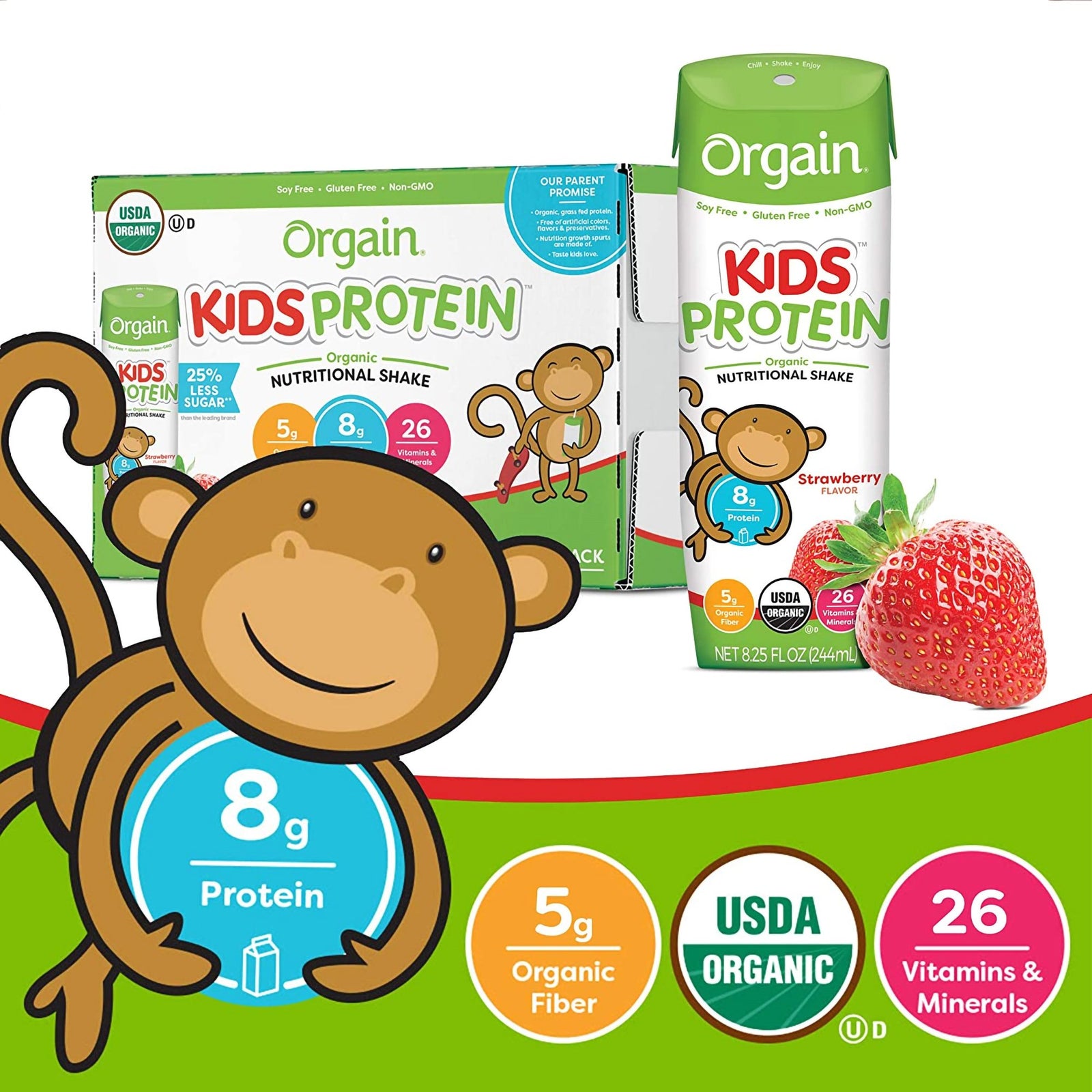 Orgain Kids Protein Organic Nutritional Shake Pediatric Oral Supplement