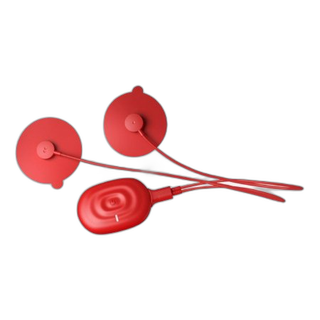 PowerDot 2.0 Uno smart pod with two electrode pads and leads