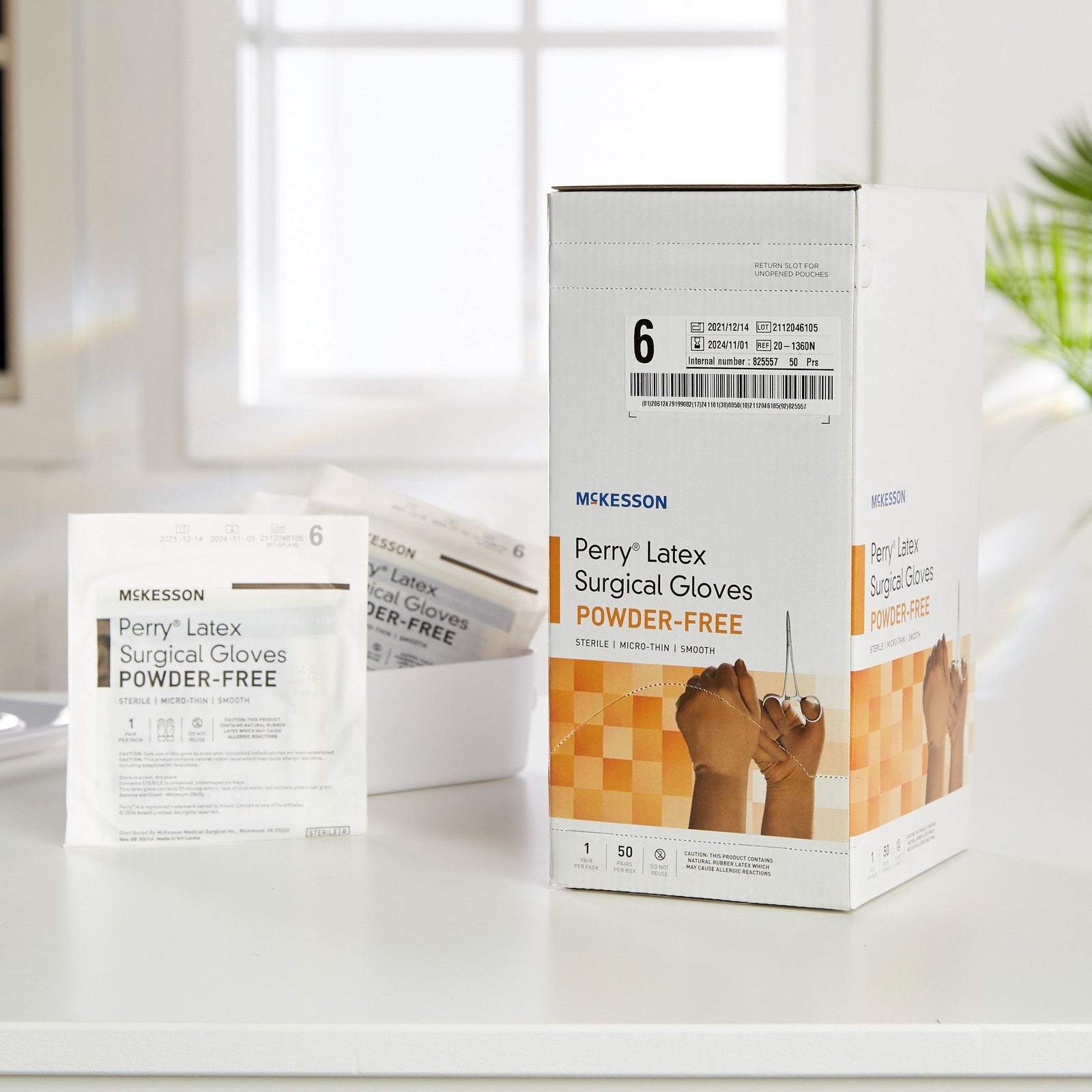 McKesson Perry Latex Standard Cuff Length Surgical Glove