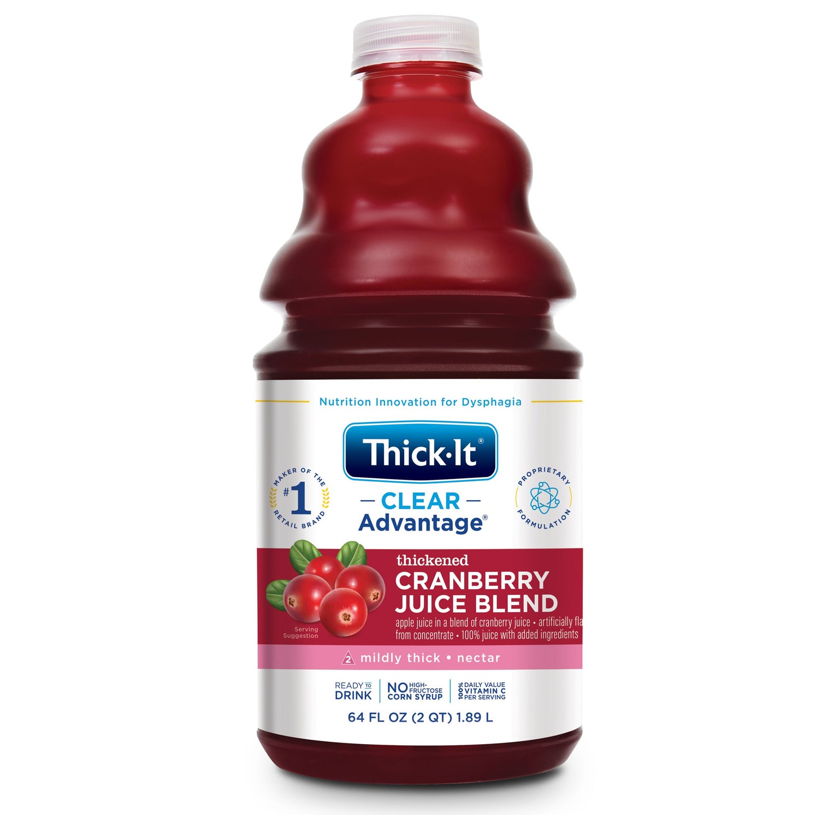Thick-It Clear Advantage Thickened Beverage, Cranberry Juice Blend, 64-oz, Nectar Consistency