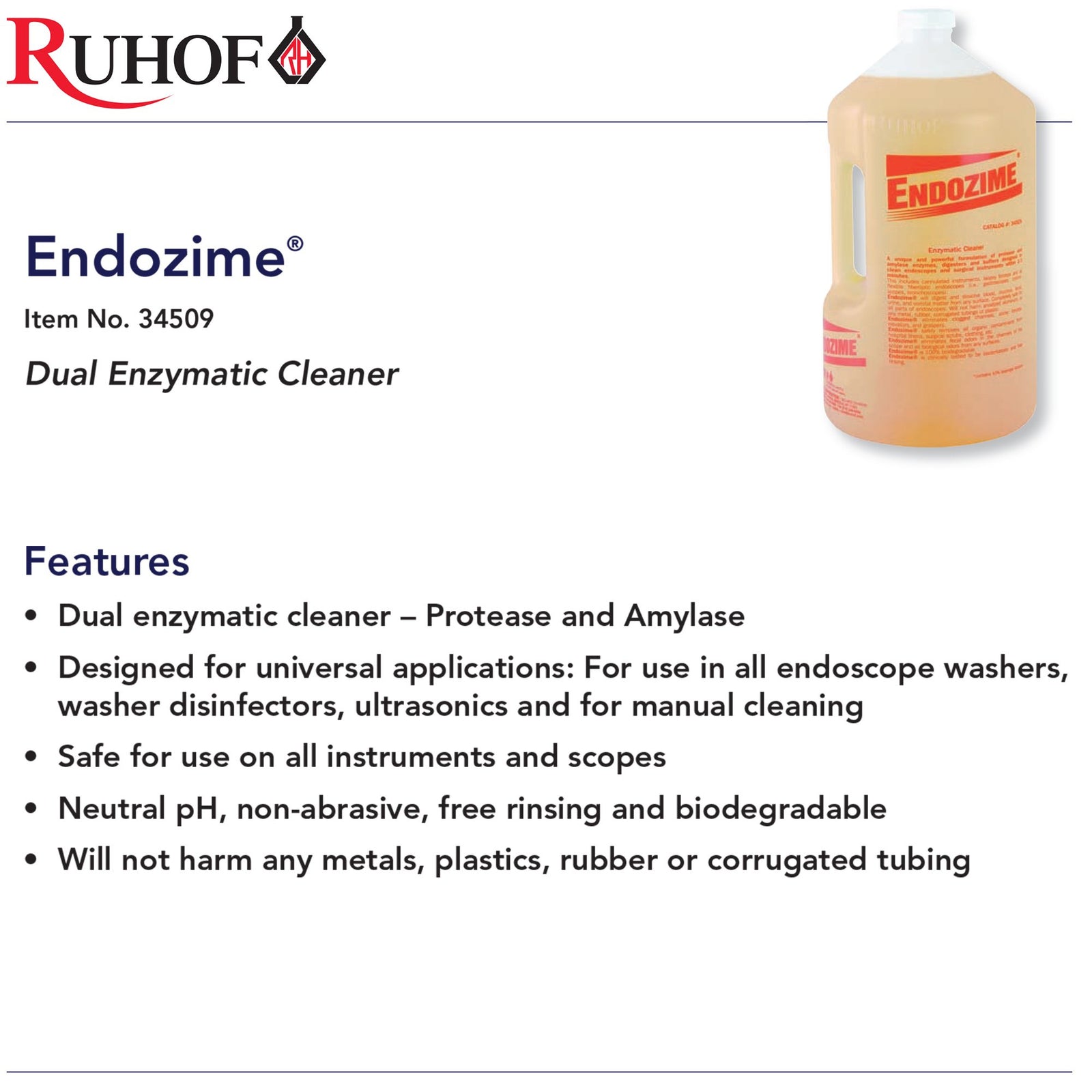Endozime Dual Enzymatic Instrument Detergent