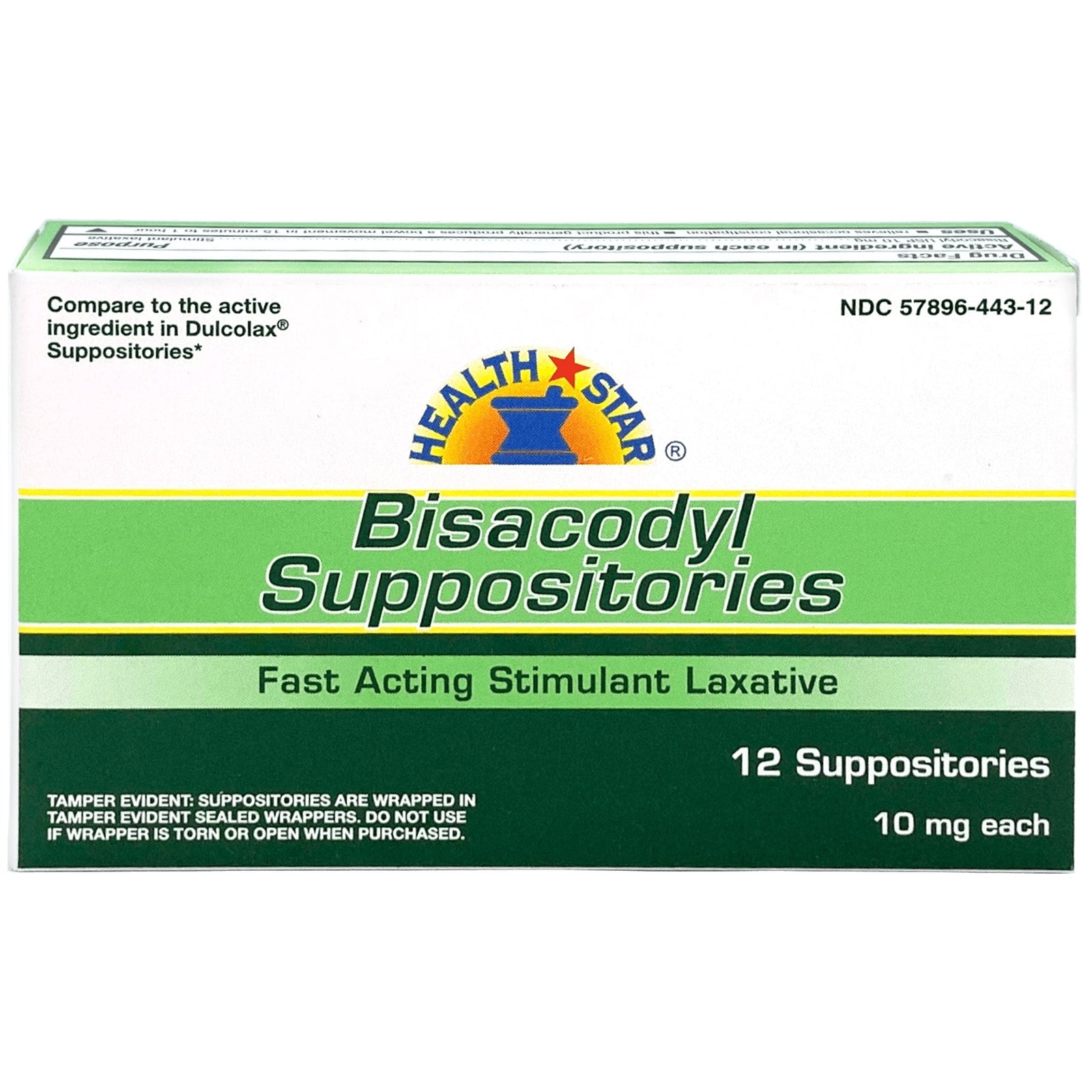  Bisacodyl Suppositories, 10 mg, Box of 100's Made in