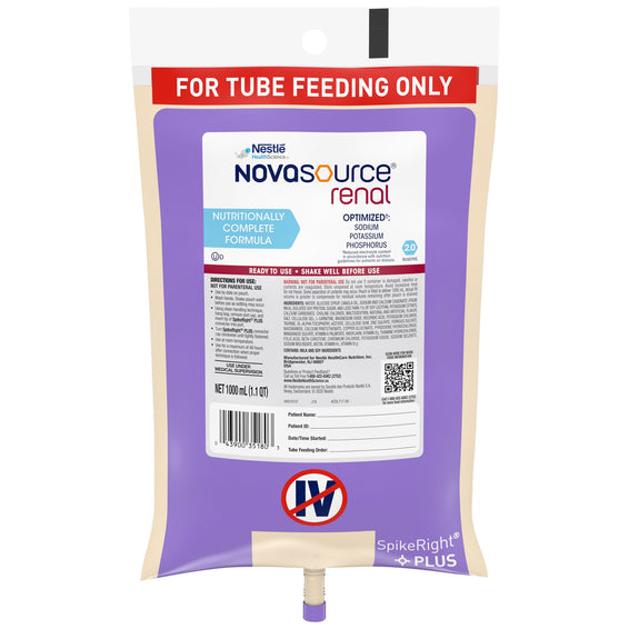 Novasource® Renal Ready to Hang Tube Feeding Formula, 33.8 oz. Bag