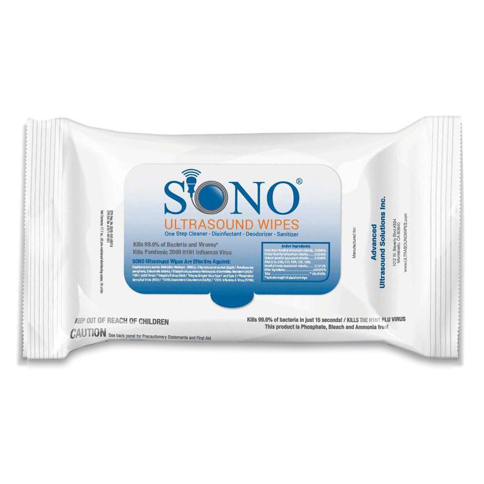 Sono Premoistened Surface Disinfectant Cleaner Wipes