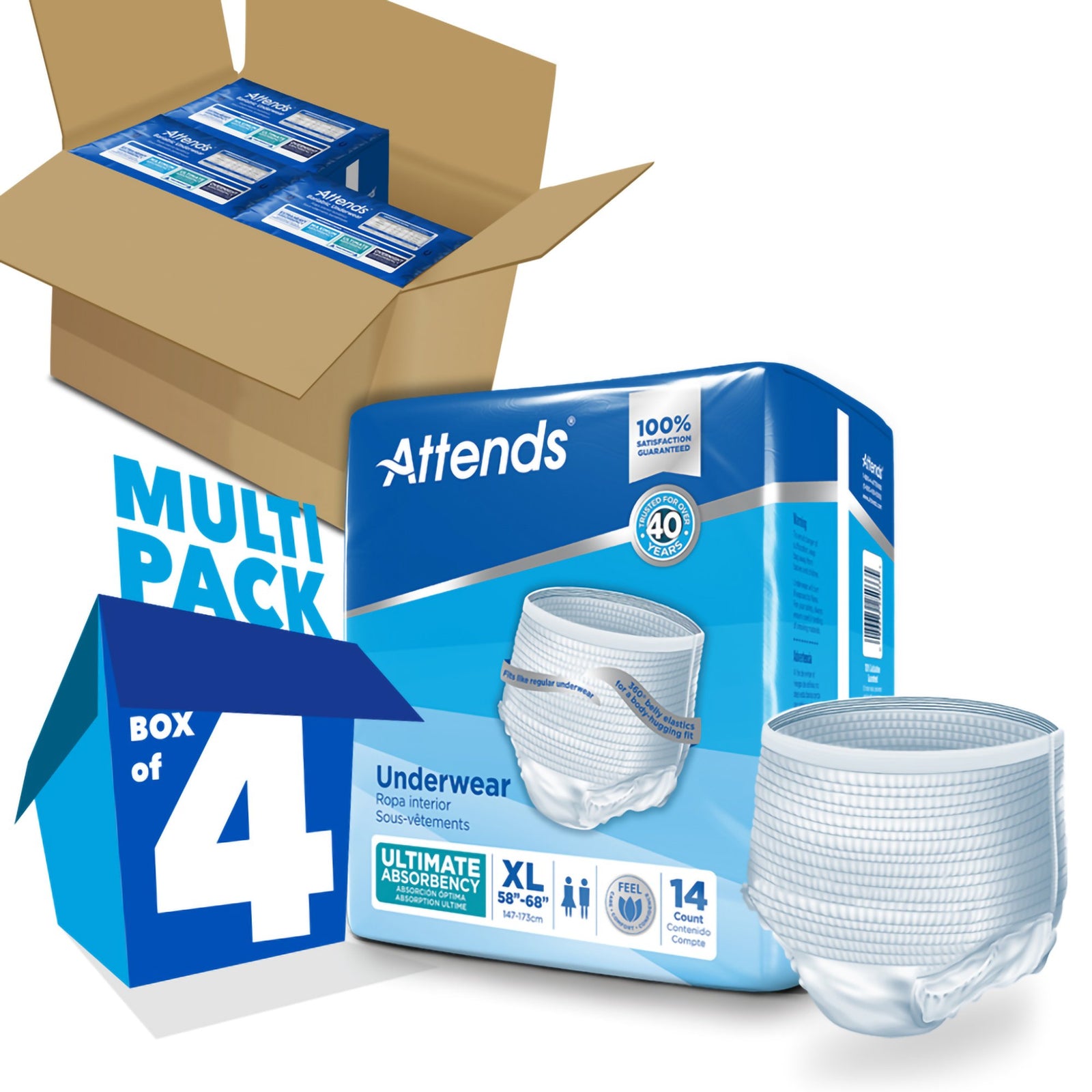 Attends Advanced Unisex Adult Absorbent Underwear