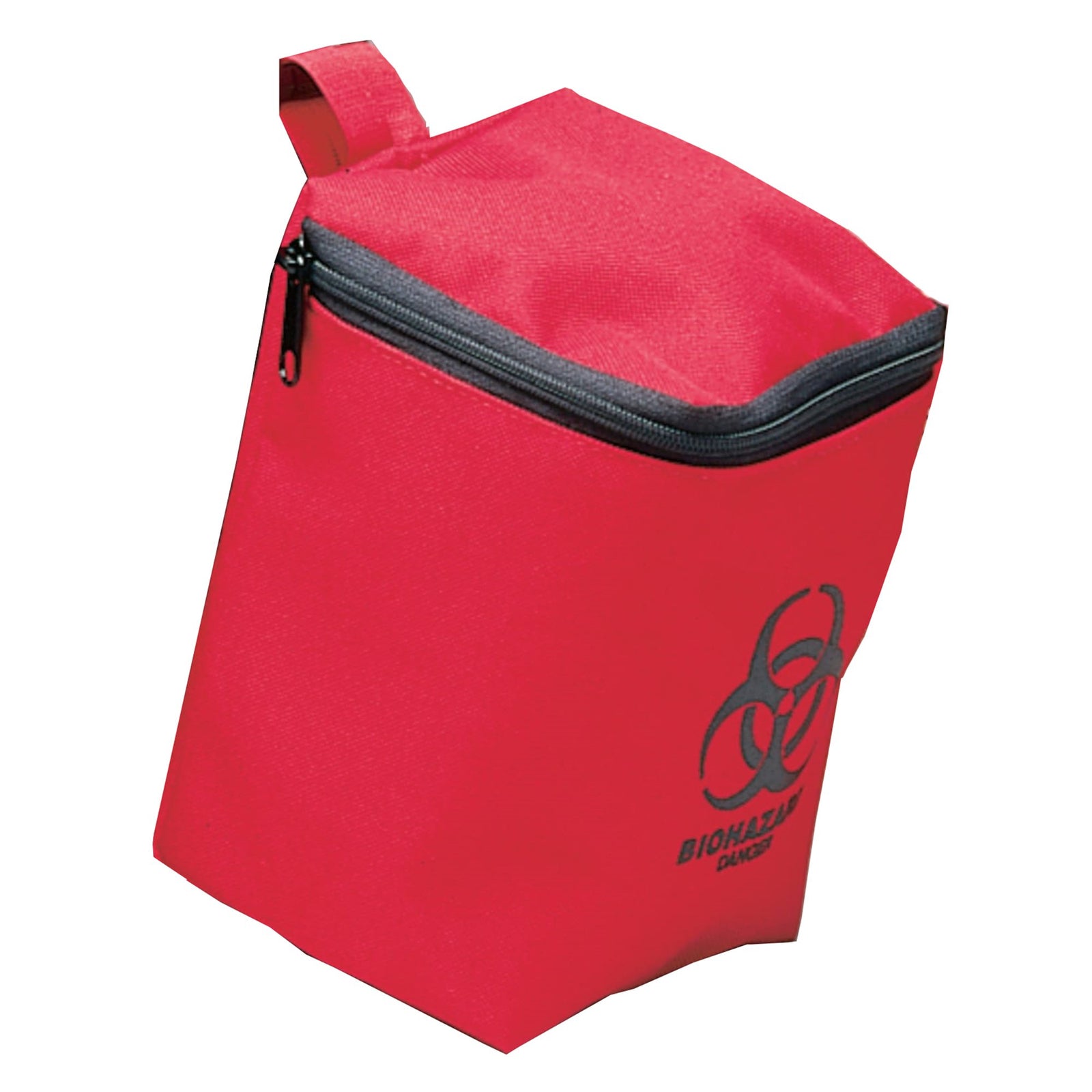 Transport Pouch Red / Black Biohazard Vinyl-Coated 600 D Poly Fabric 4-3/4 W X 6-1/4 H X 4-3/4 D