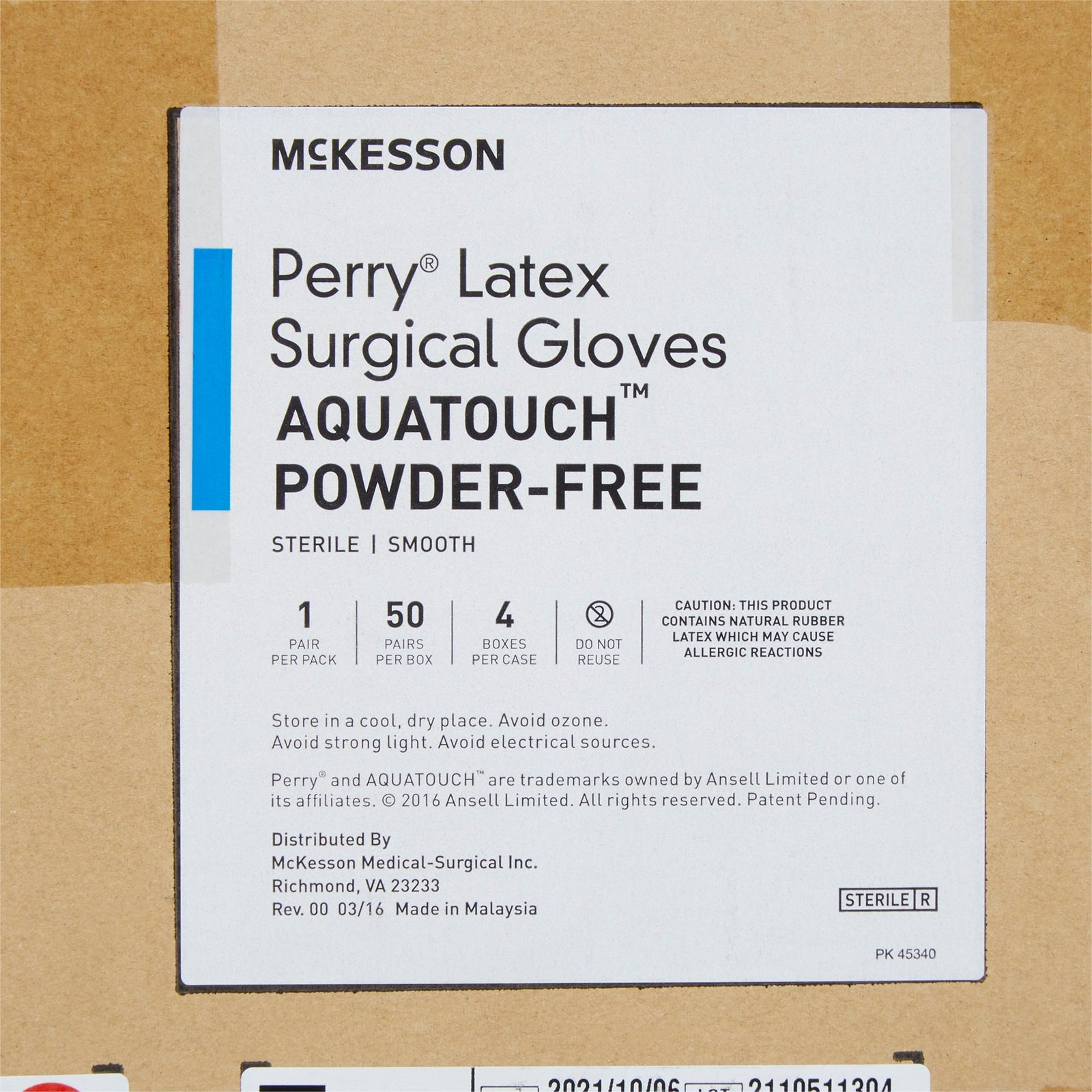 McKesson Perry Performance Plus AquaTouch Surgical Glove