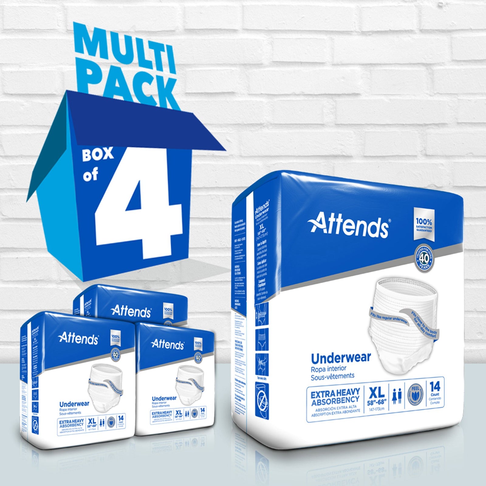 Attends Unisex Adult Absorbent Underwear