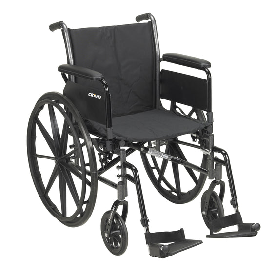 Lightweight Wheelchair Cruiser III 18" Adult 300 lb Capacity Arm Swing-Away/Legrest, Black Upholstery