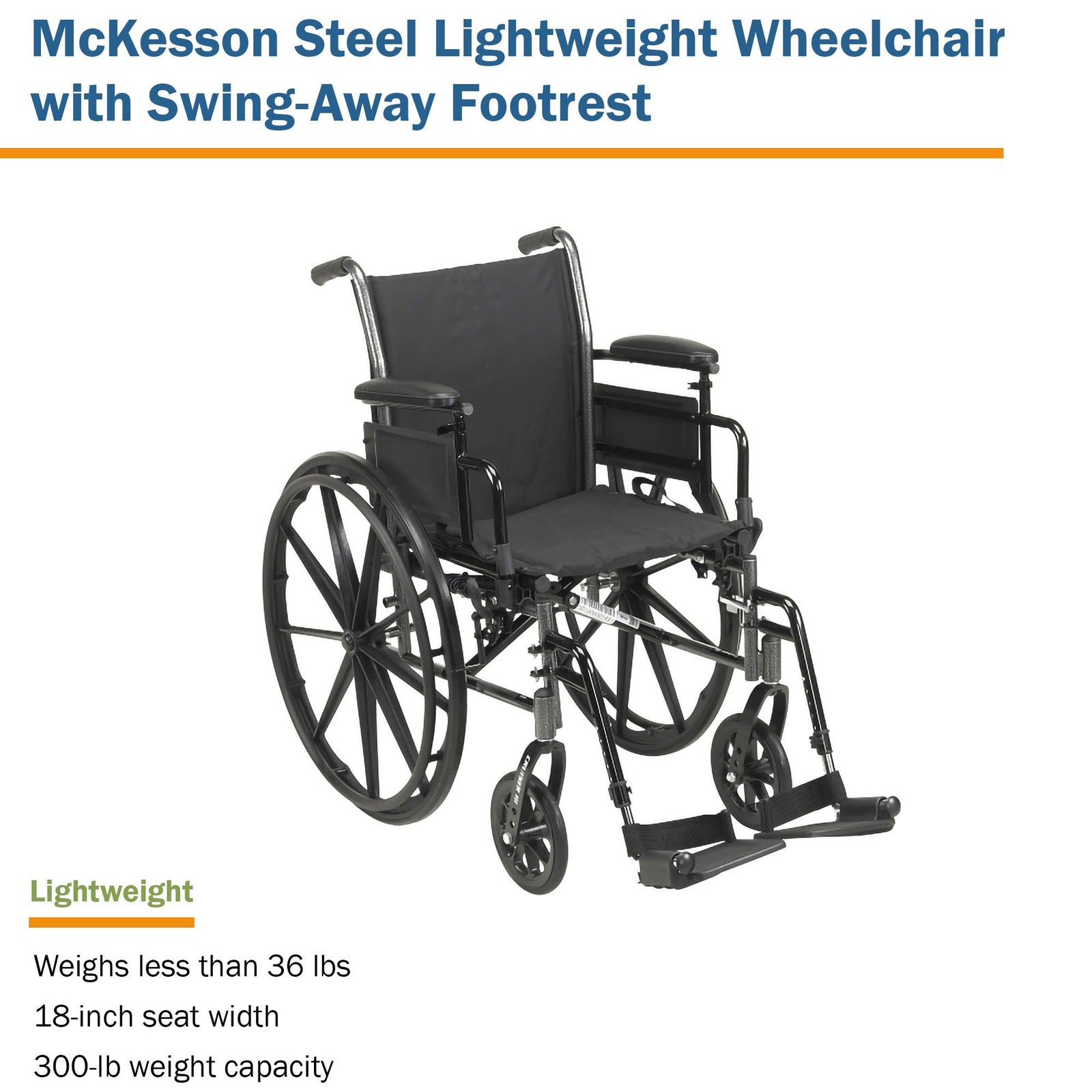 McKesson Manual Lightweight Wheelchair
