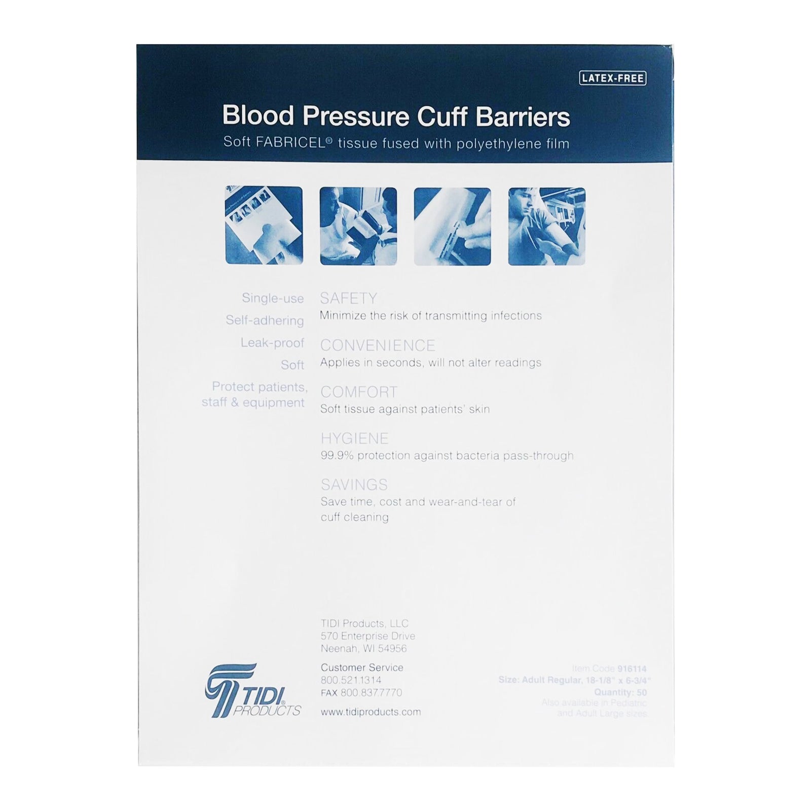Tidi Fabricel Blood Pressure Cuff Barrier