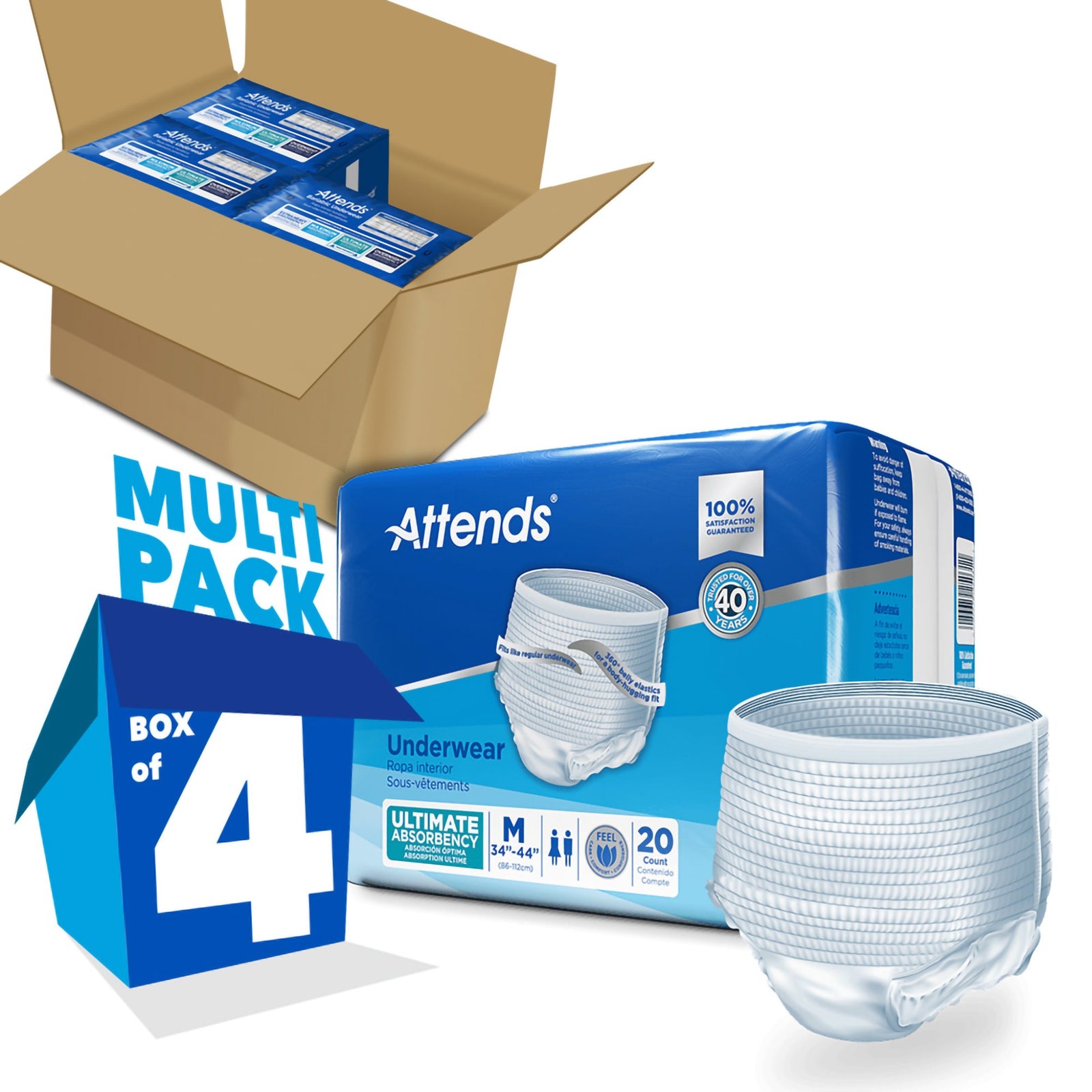 Attends Advanced Unisex Adult Absorbent Underwear