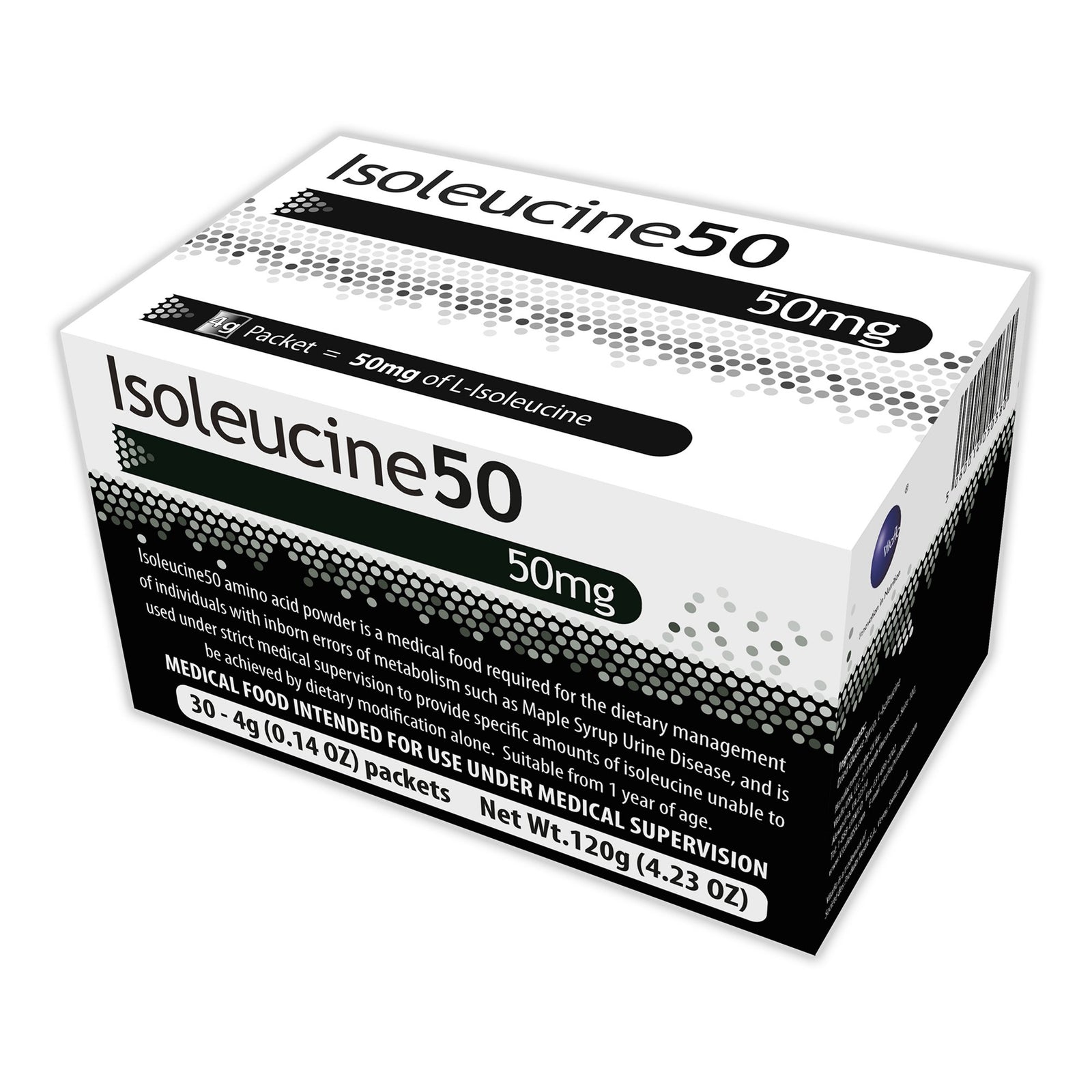 Isoleucine50 Unflavored Amino Acid Oral Supplement, 4 Gram Individual Packet