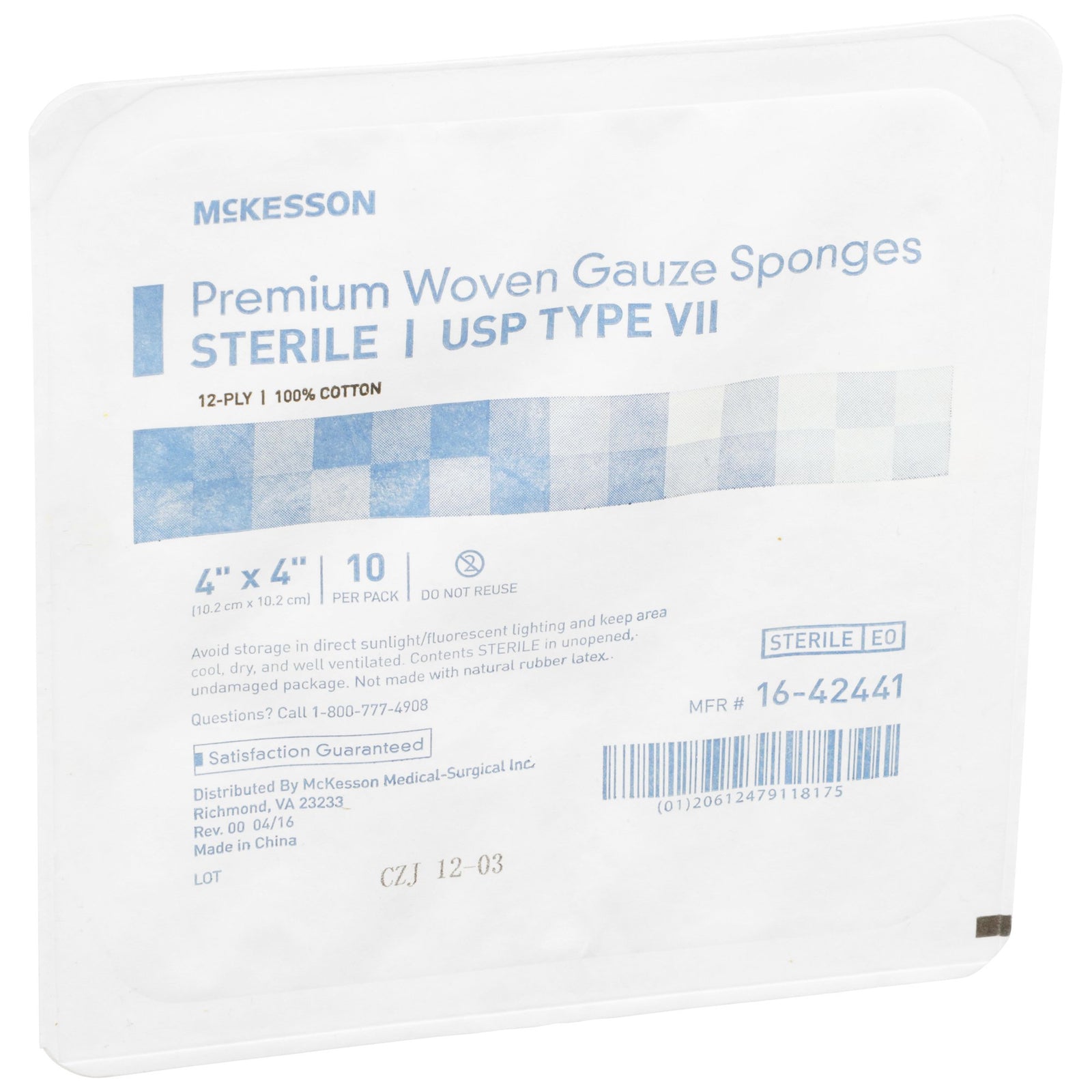 McKesson NonSterile USP Type VII Gauze Sponge