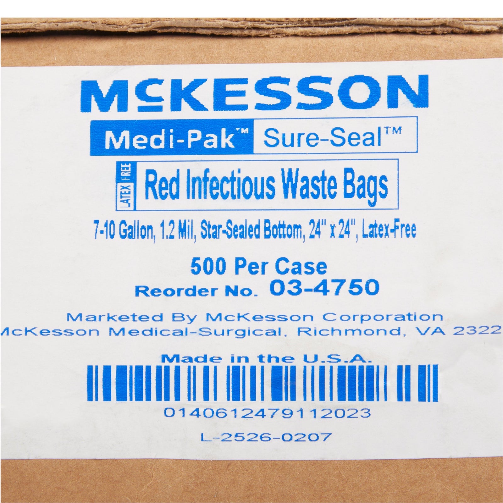 McKesson Infectious Waste Bags (40-45 gal., 30-33 gal., 7-10 gal.) - LLDPE Red