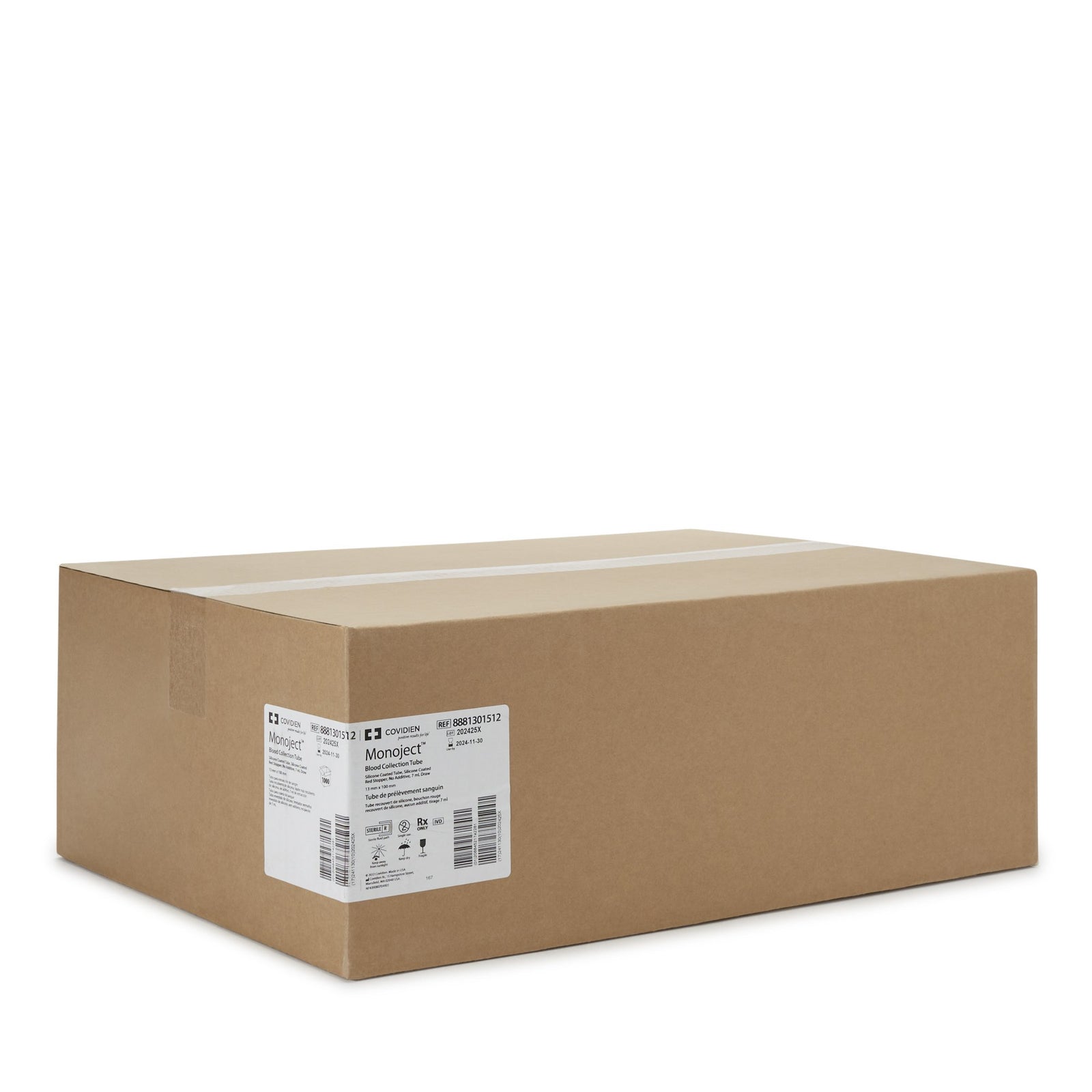 Monoject 7mL Red Glass Serum Tube 13x100mm