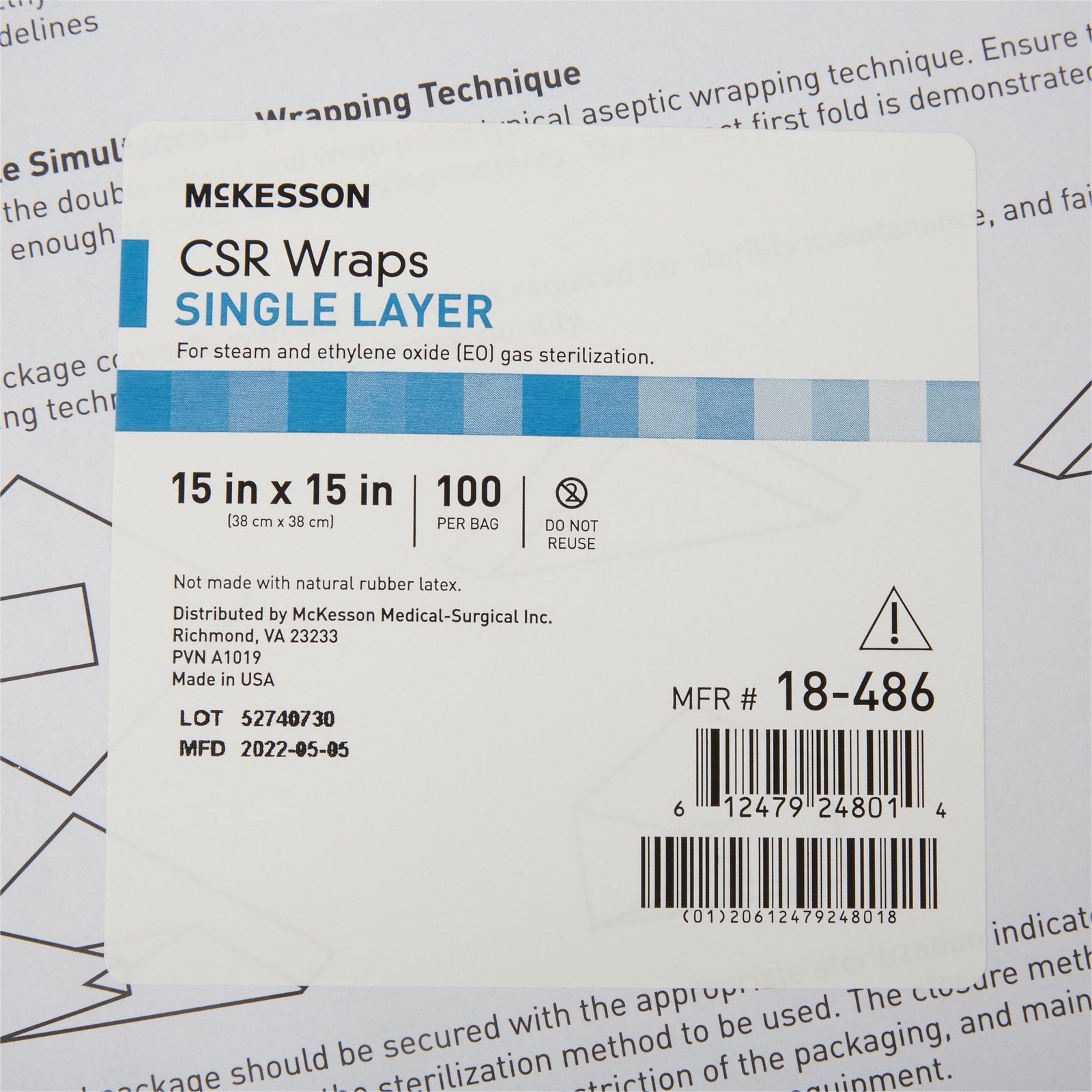 McKesson Single Layer Sterilization Wrap